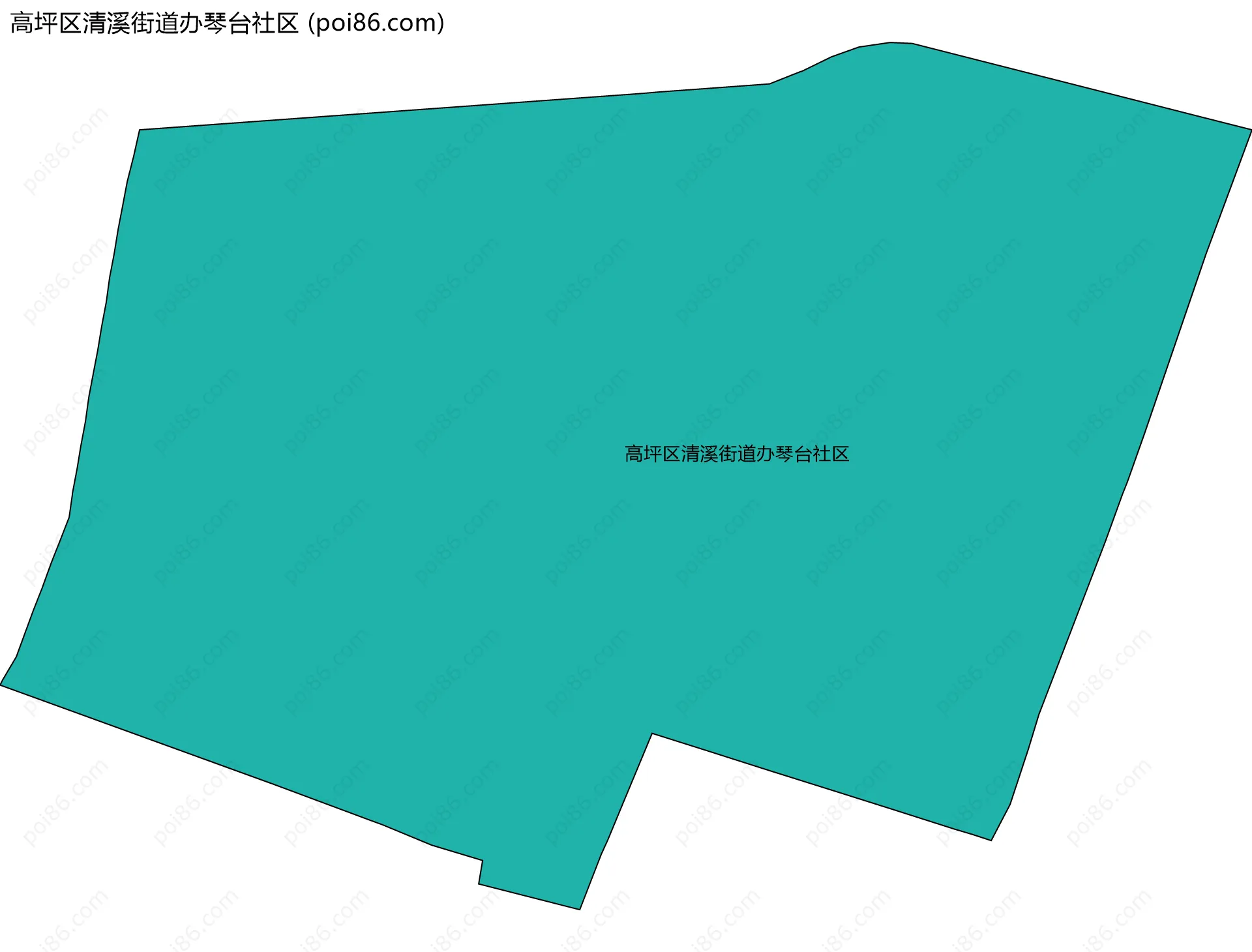 高坪区清溪街道办琴台社区边界地图