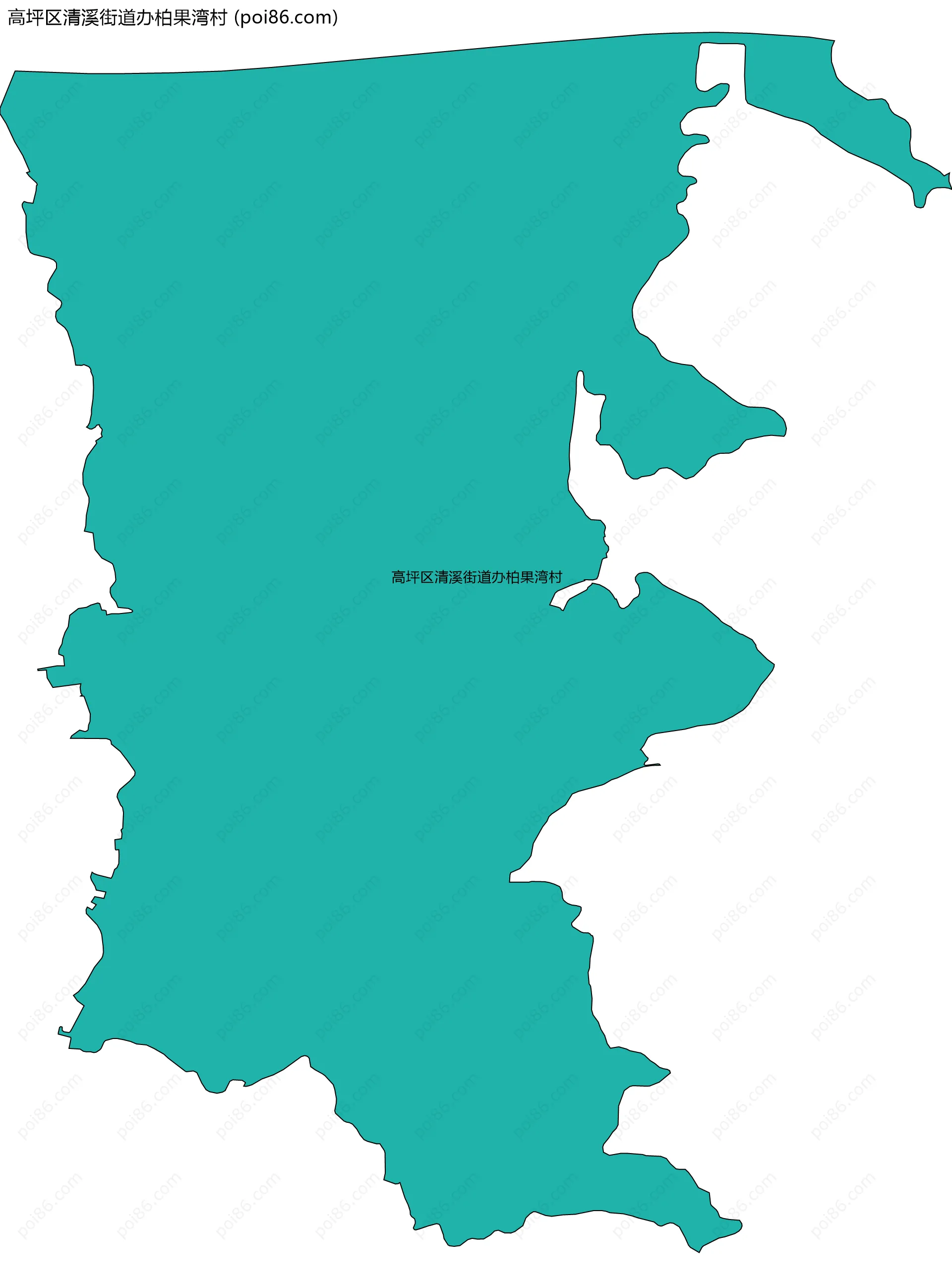 高坪区清溪街道办柏果湾村边界地图