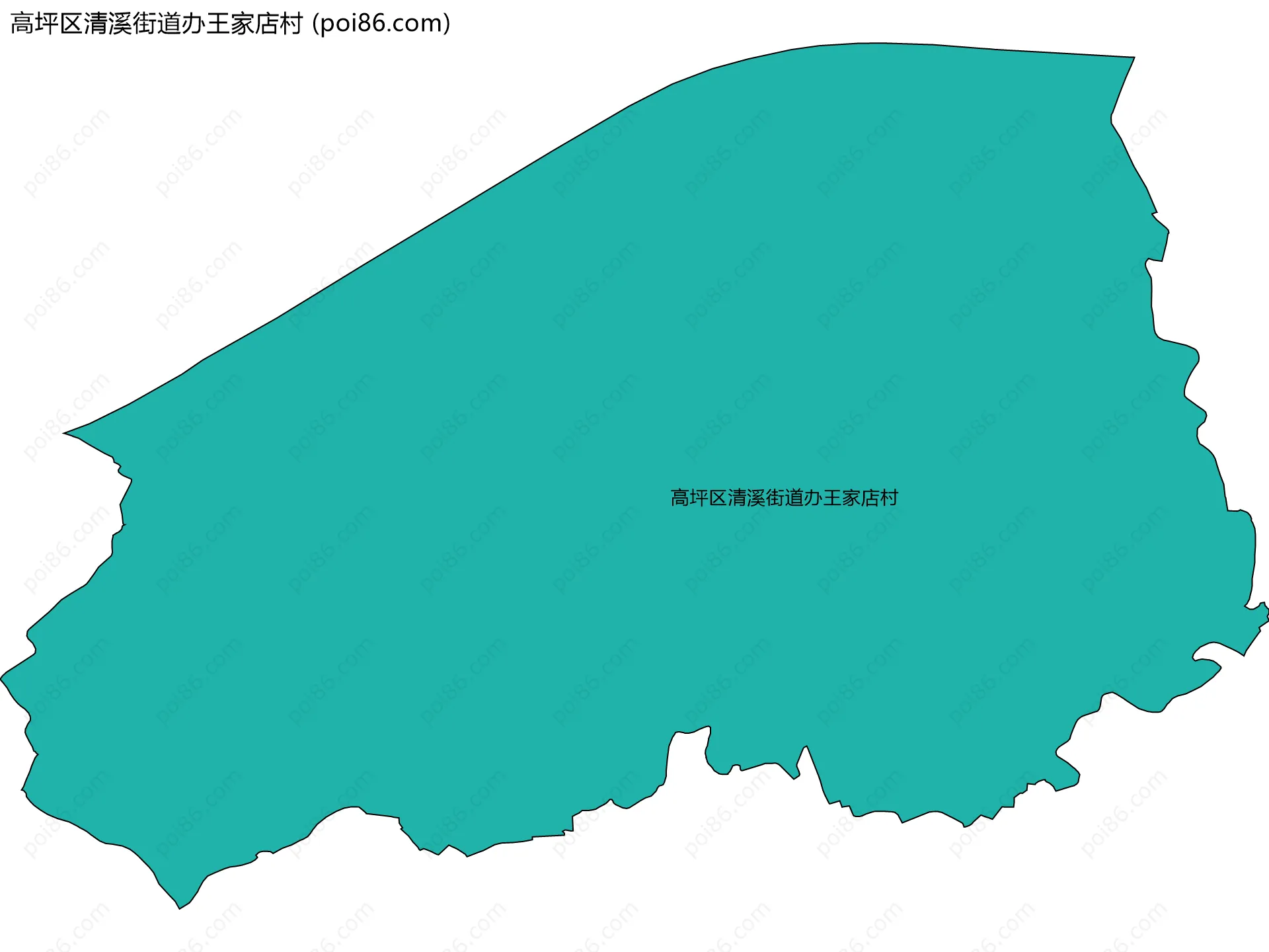 高坪区清溪街道办王家店村边界地图