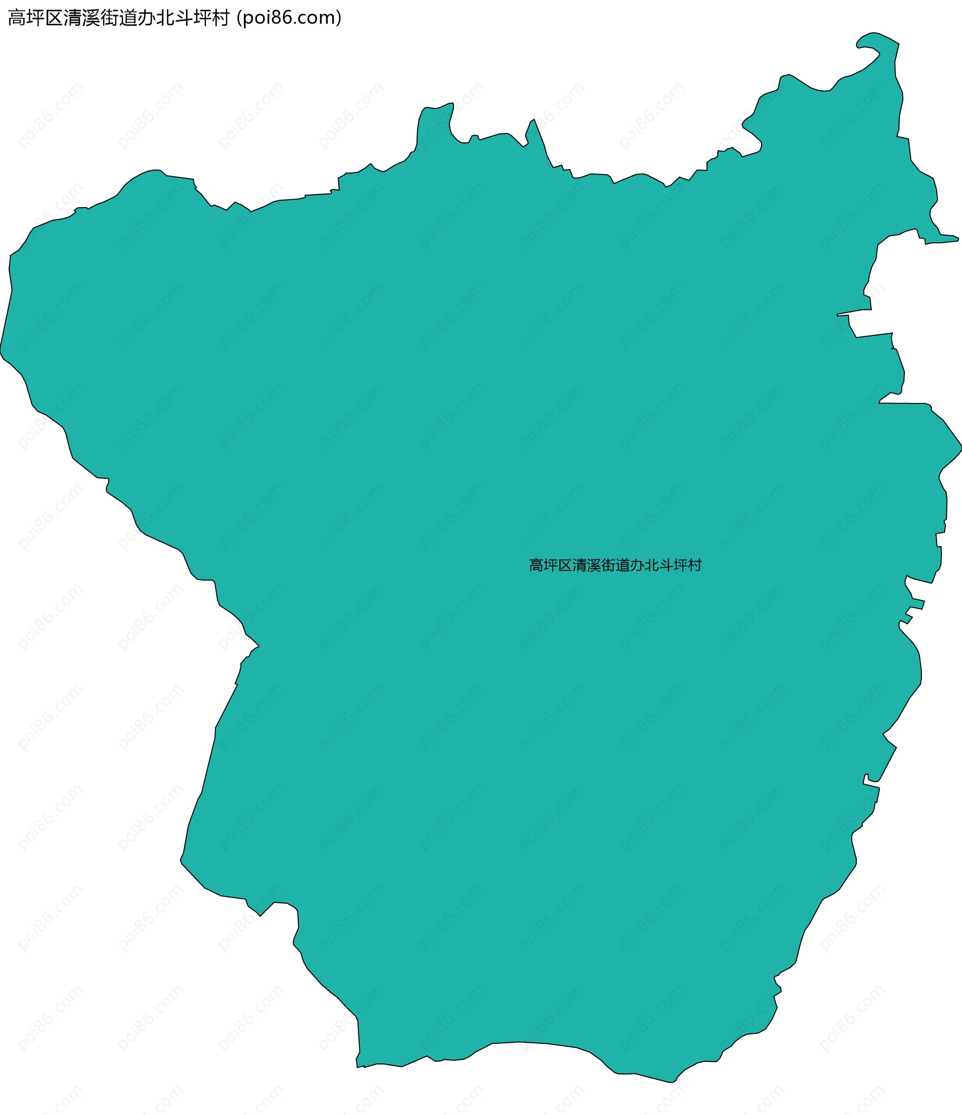 高坪区清溪街道办北斗坪村边界地图