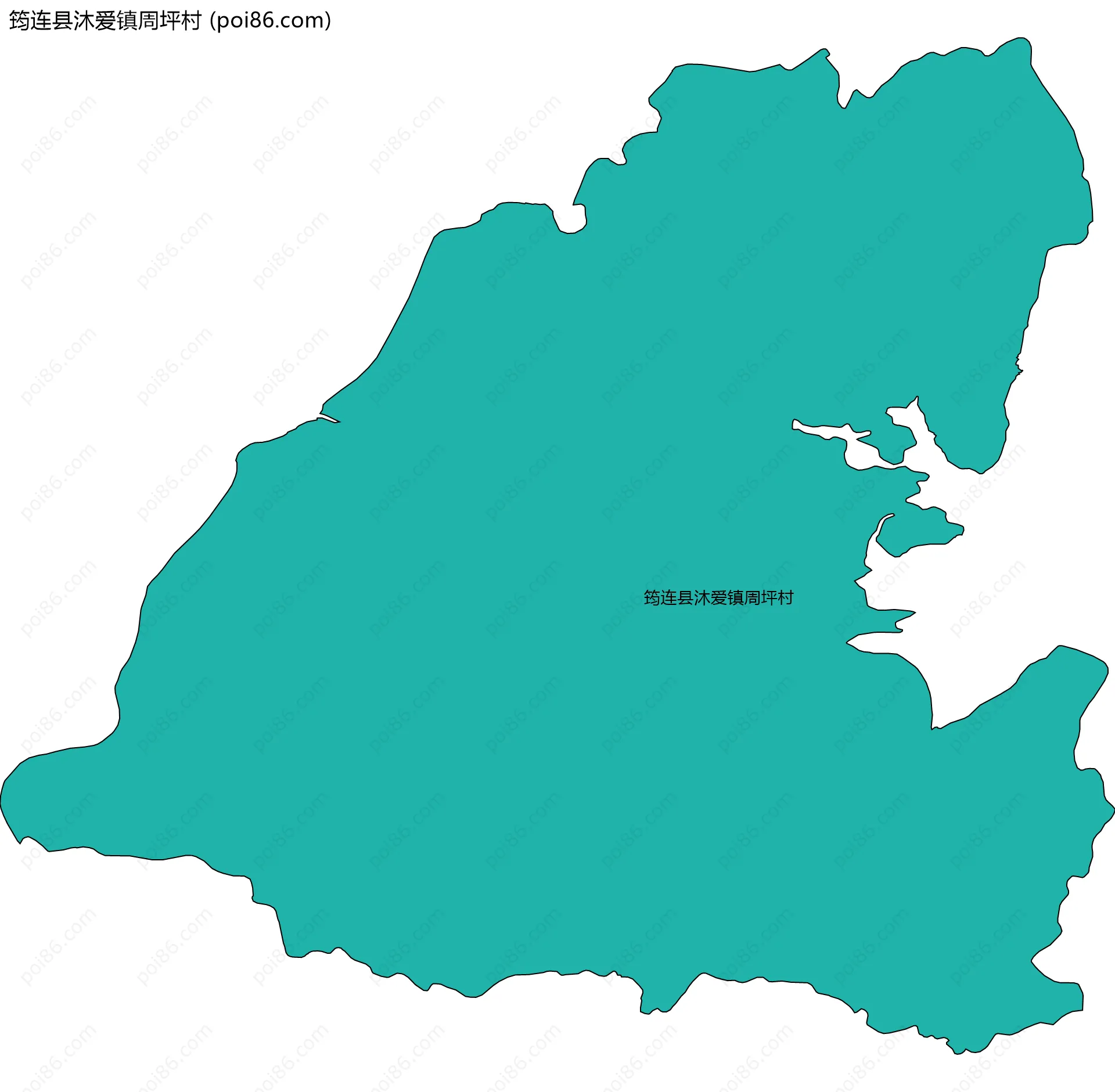 筠连县沐爱镇周坪村边界地图