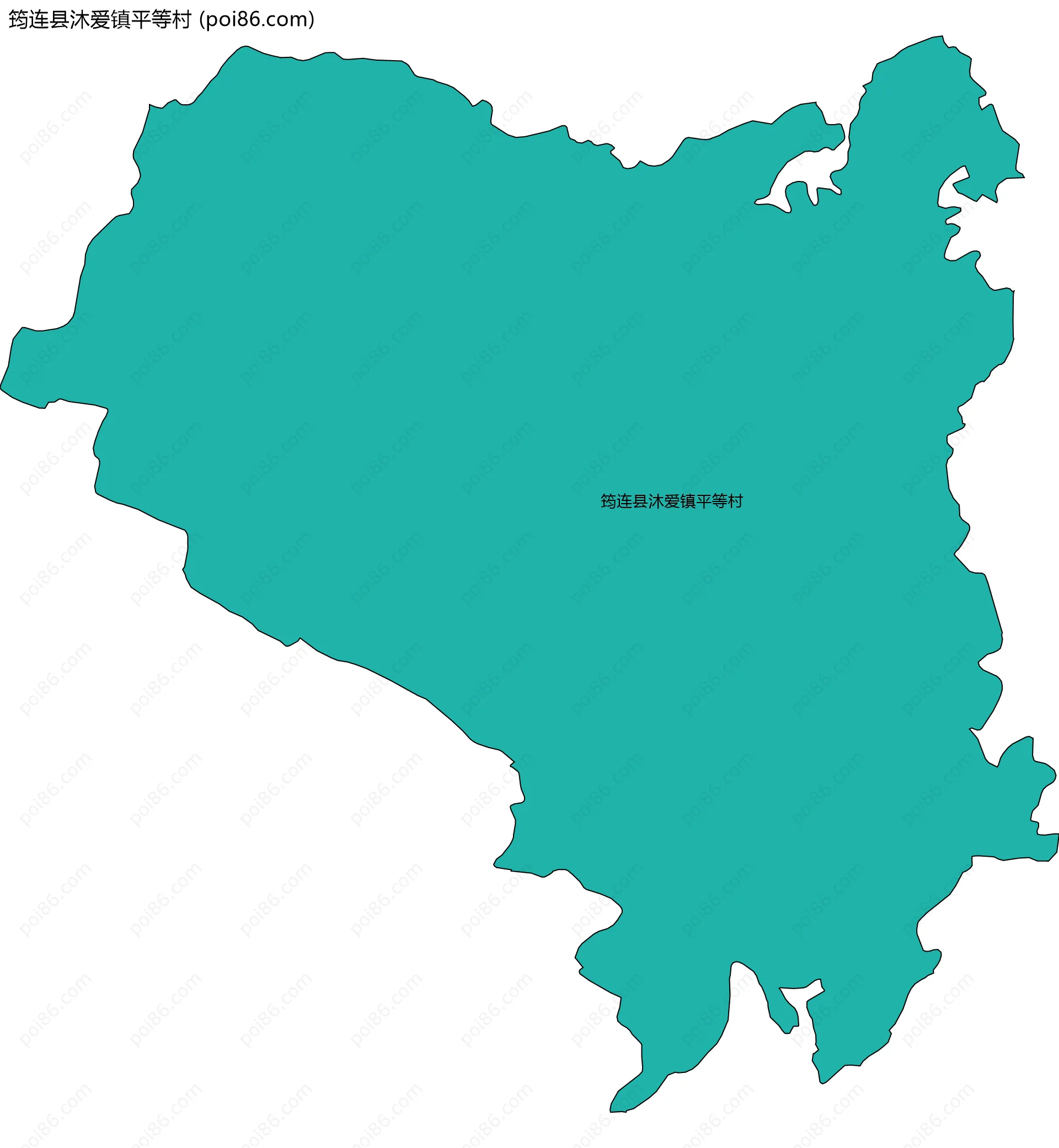 筠连县沐爱镇平等村边界地图