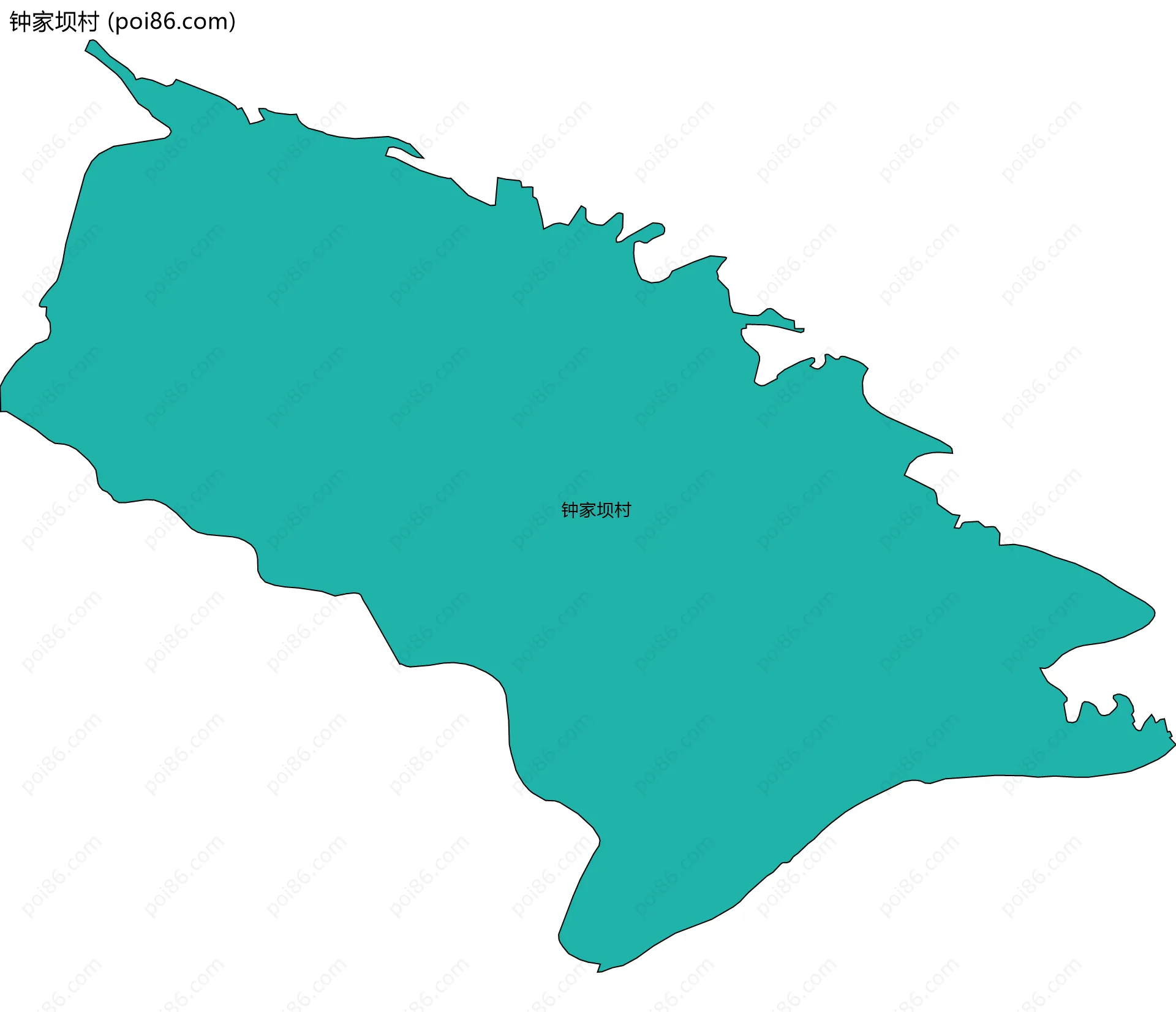 钟家坝村边界地图