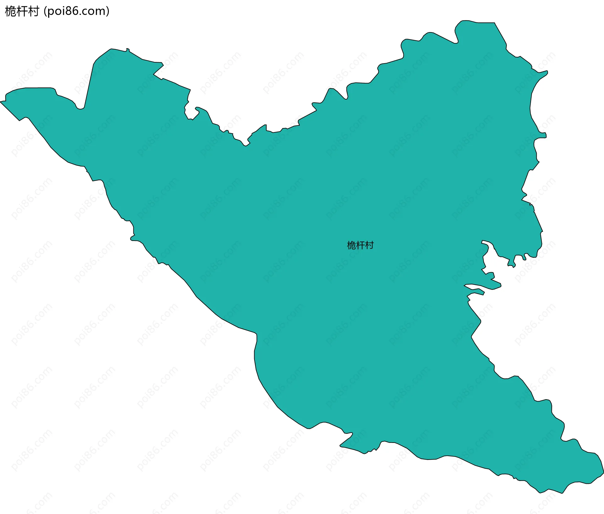 桅杆村边界地图