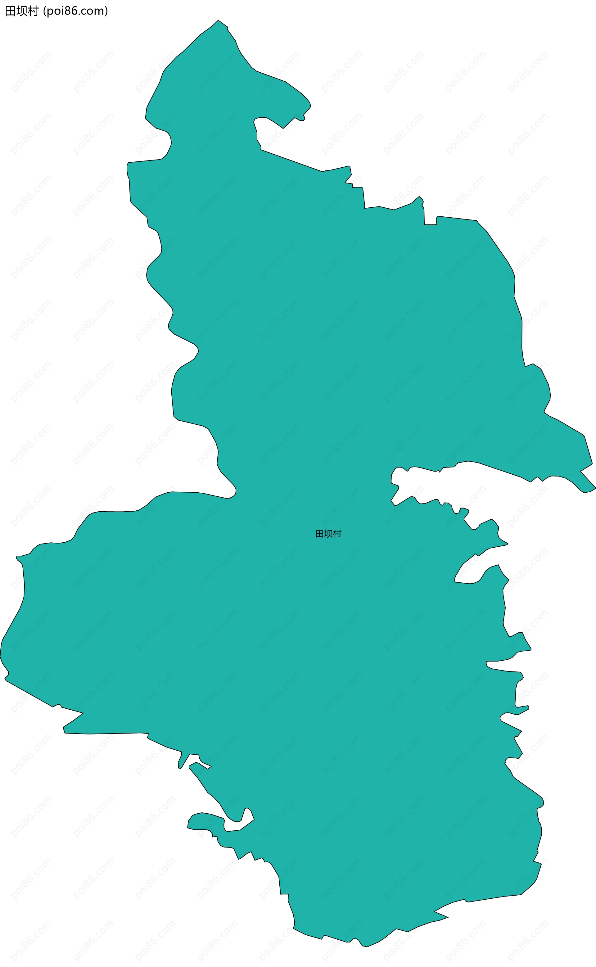 田坝村边界地图