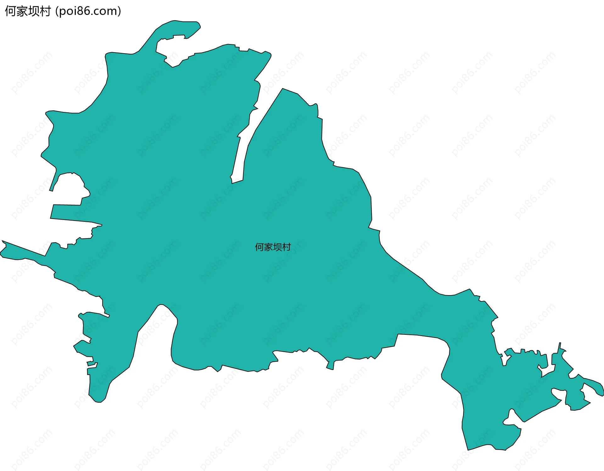 何家坝村边界地图