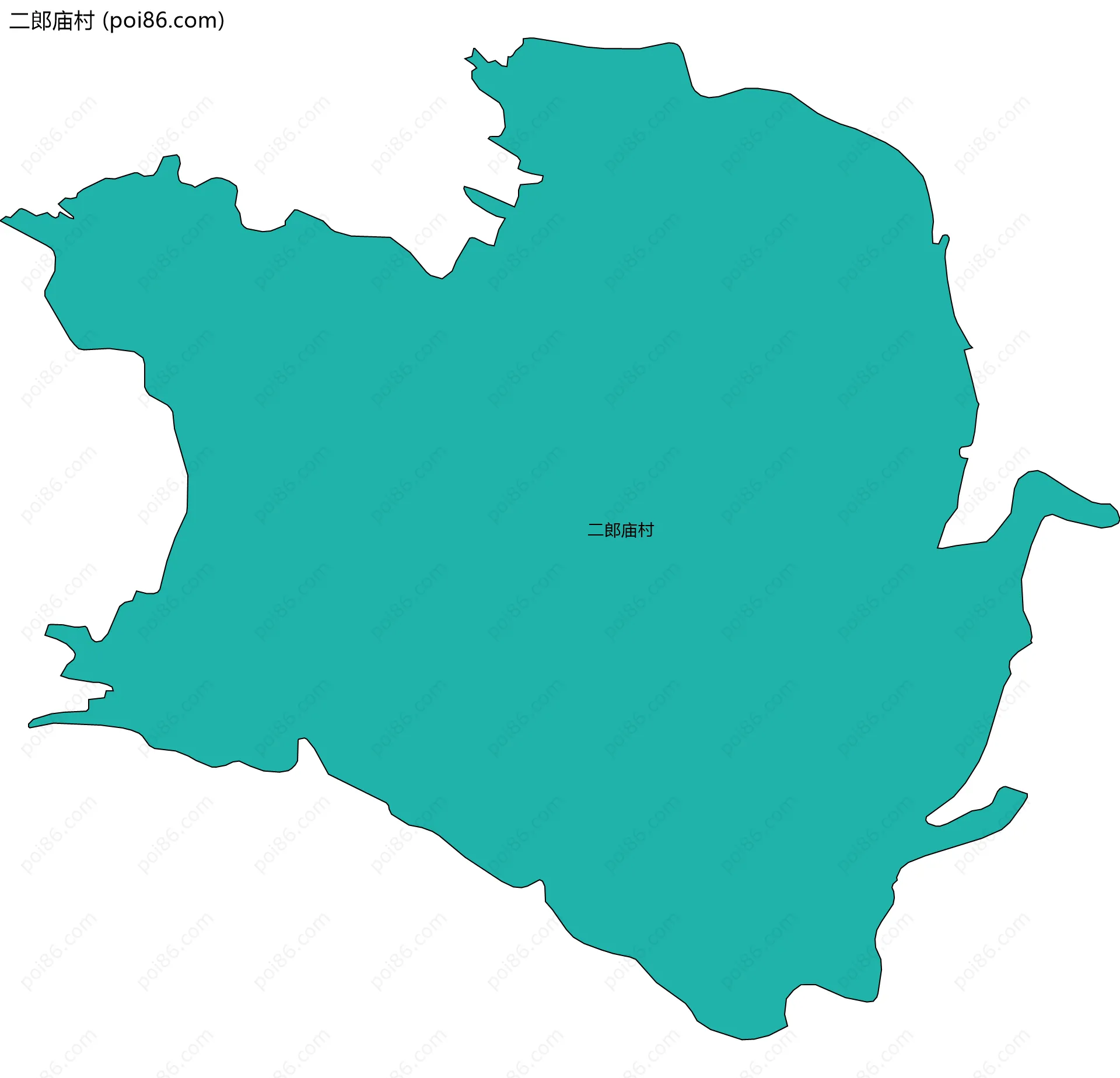 二郎庙村边界地图