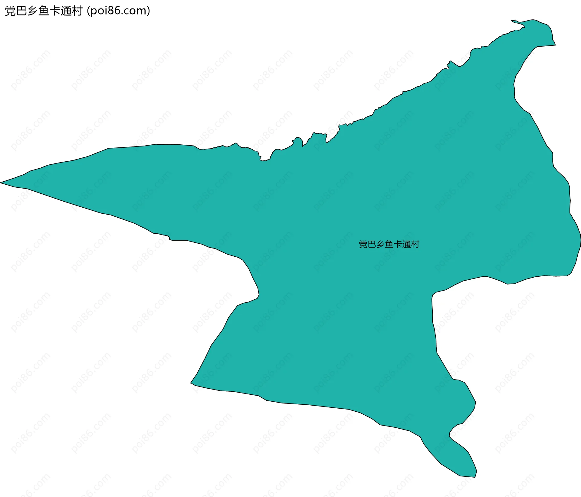 党巴乡鱼卡通村边界地图