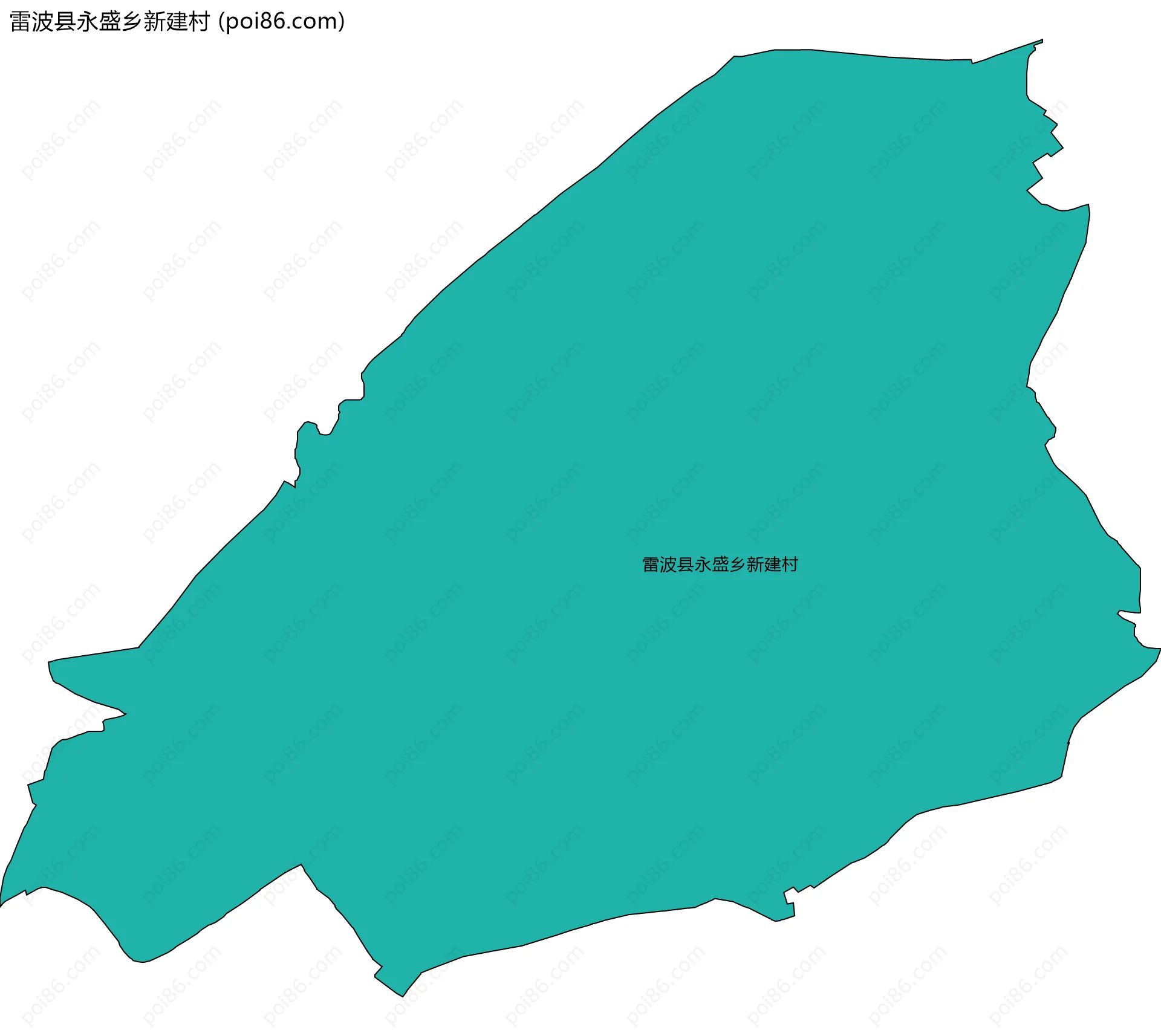 雷波县永盛乡新建村边界地图