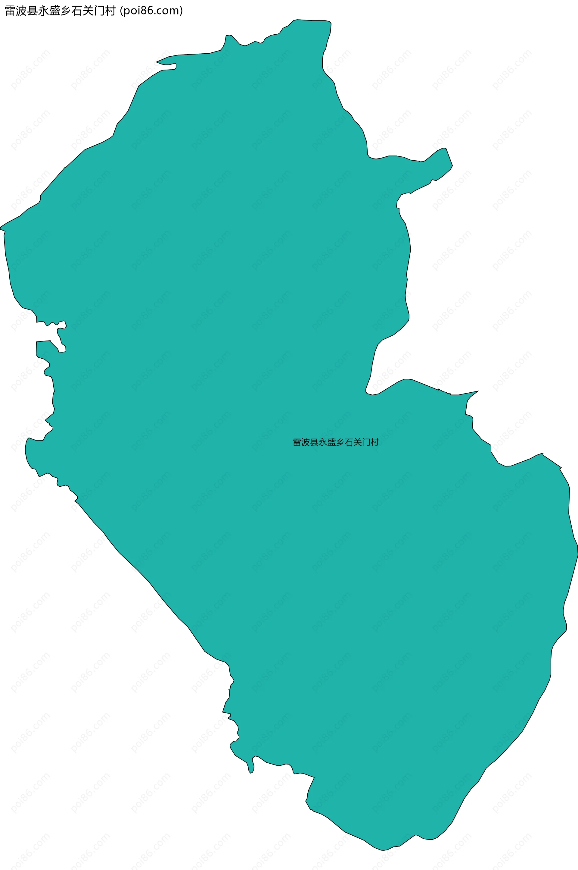 雷波县永盛乡石关门村边界地图