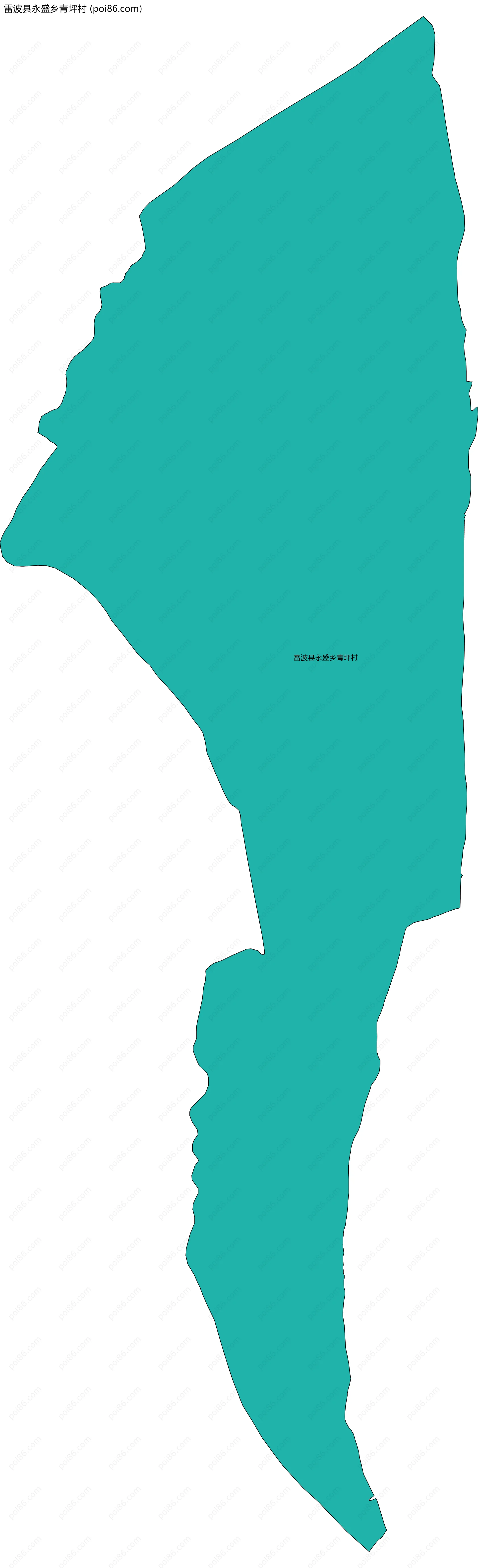 雷波县永盛乡青坪村边界地图