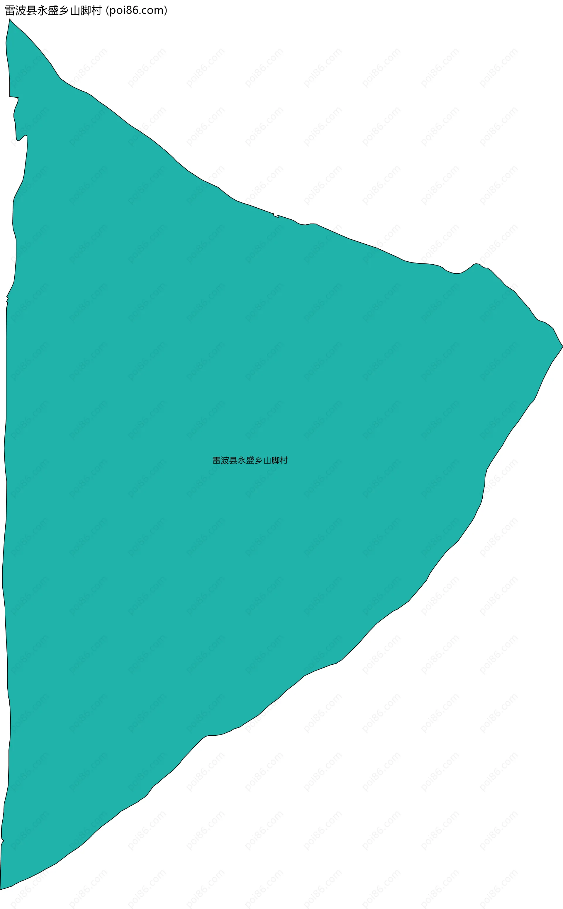 雷波县永盛乡山脚村边界地图