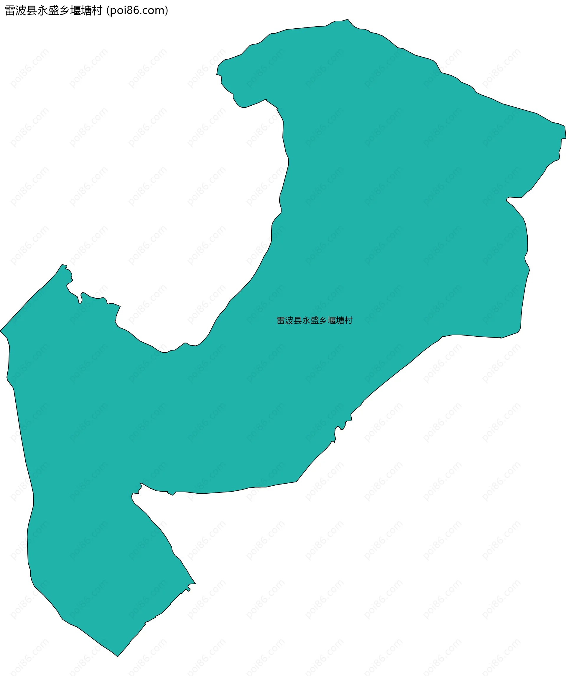 雷波县永盛乡堰塘村边界地图