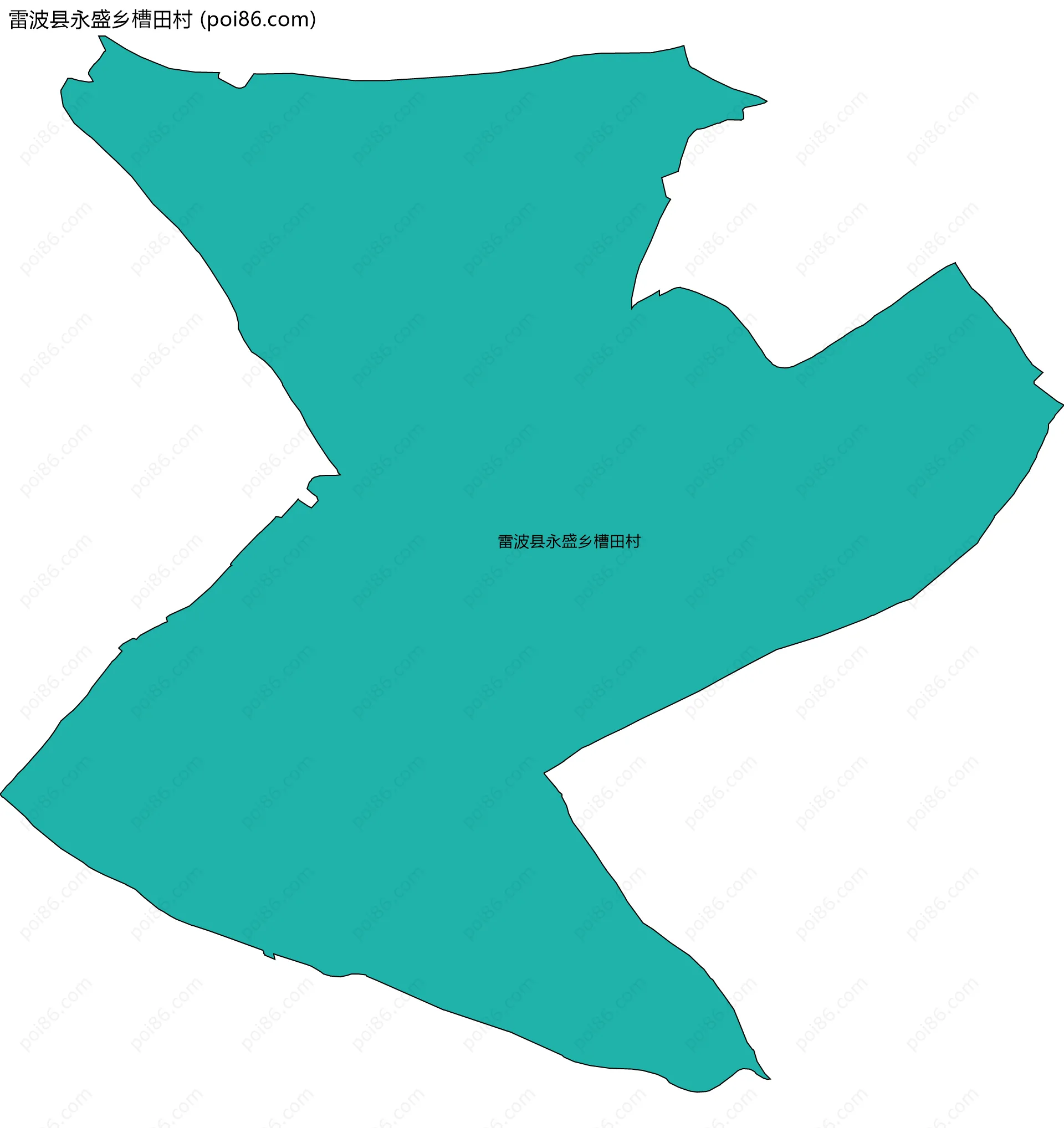 雷波县永盛乡槽田村边界地图