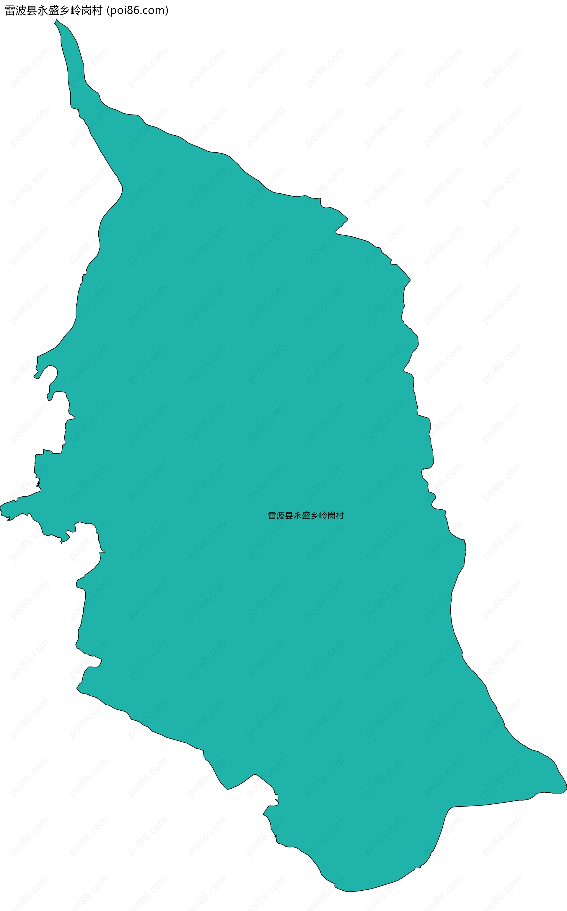 雷波县永盛乡岭岗村边界地图