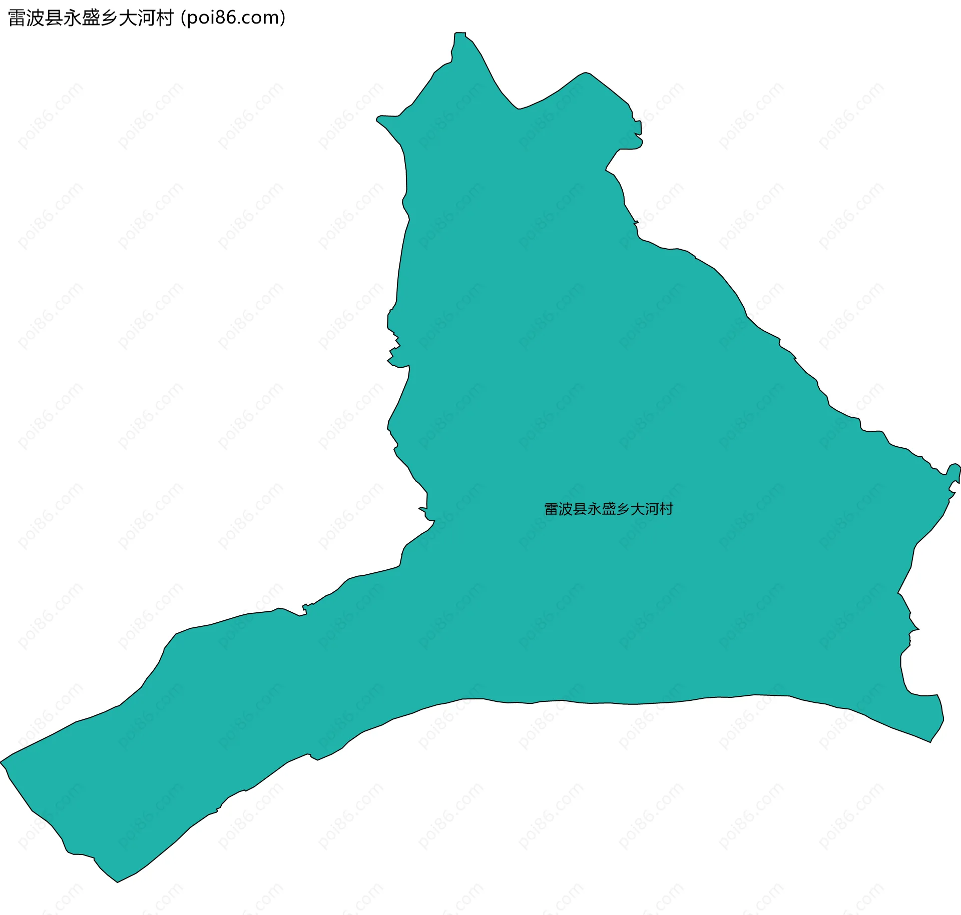 雷波县永盛乡大河村边界地图