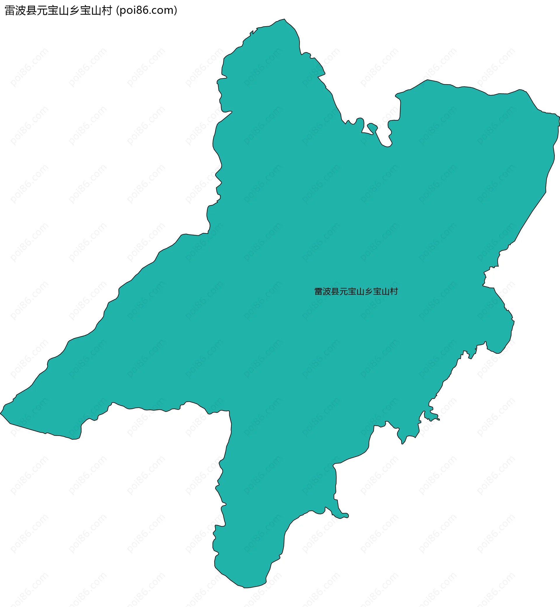 雷波县元宝山乡宝山村边界地图