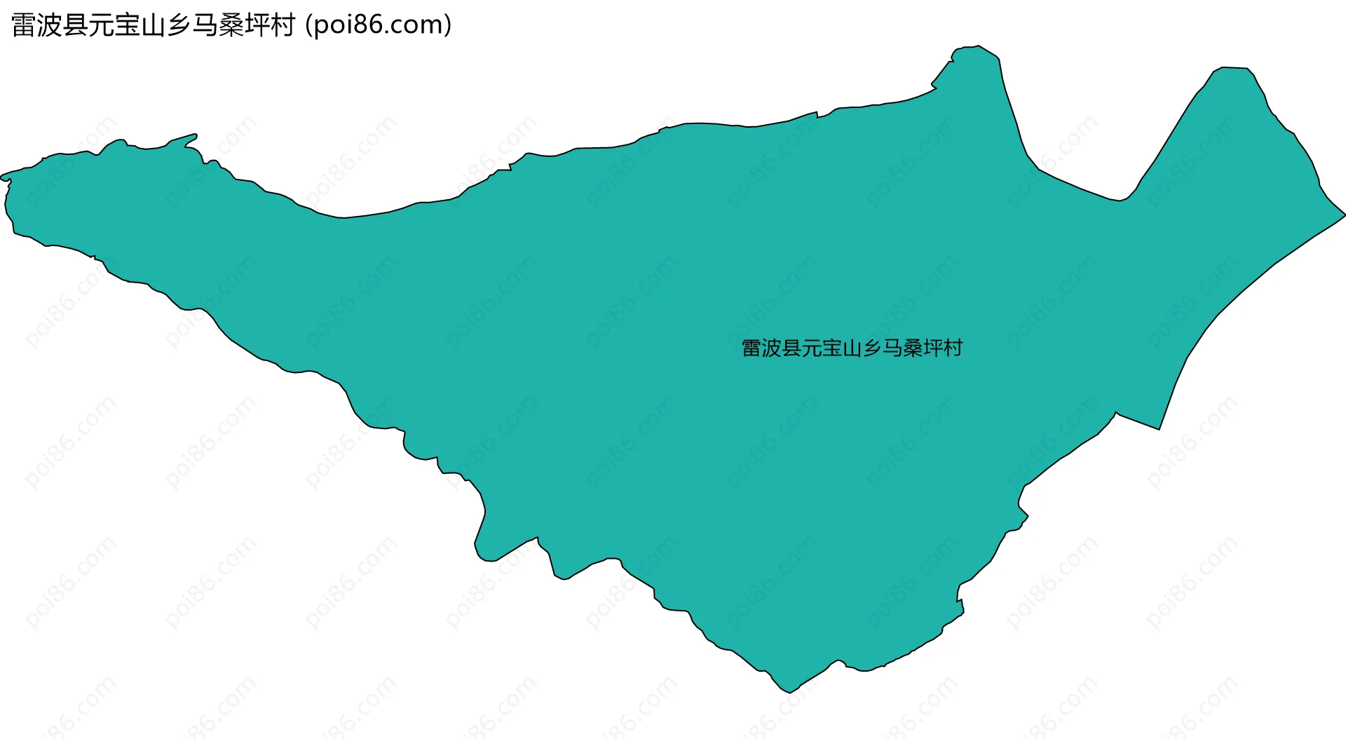雷波县元宝山乡马桑坪村边界地图