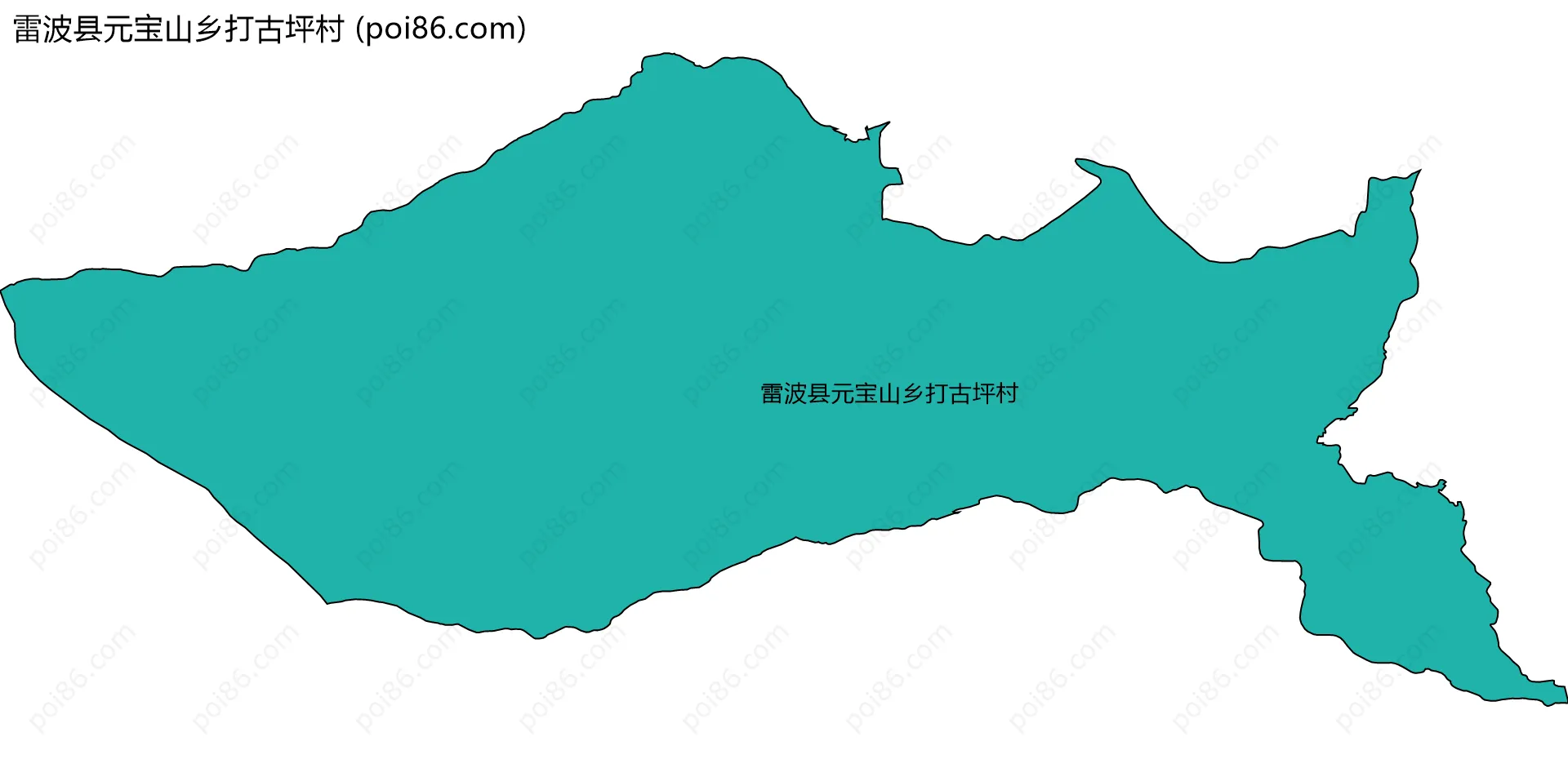 雷波县元宝山乡打古坪村边界地图