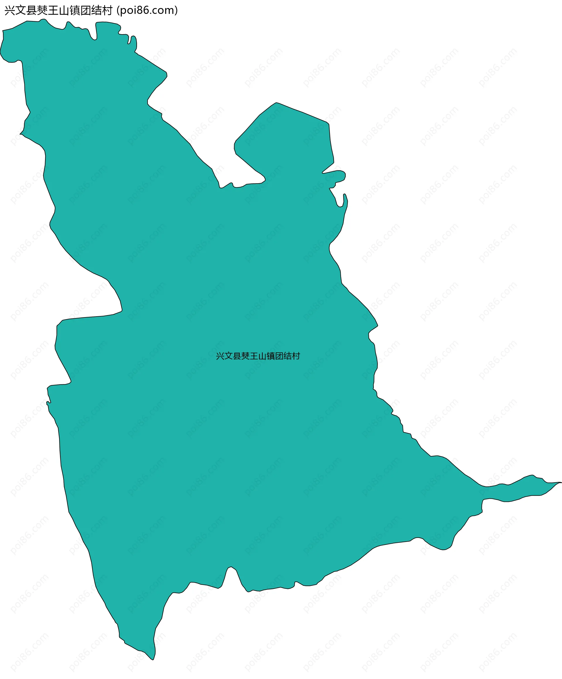 兴文县僰王山镇团结村边界地图