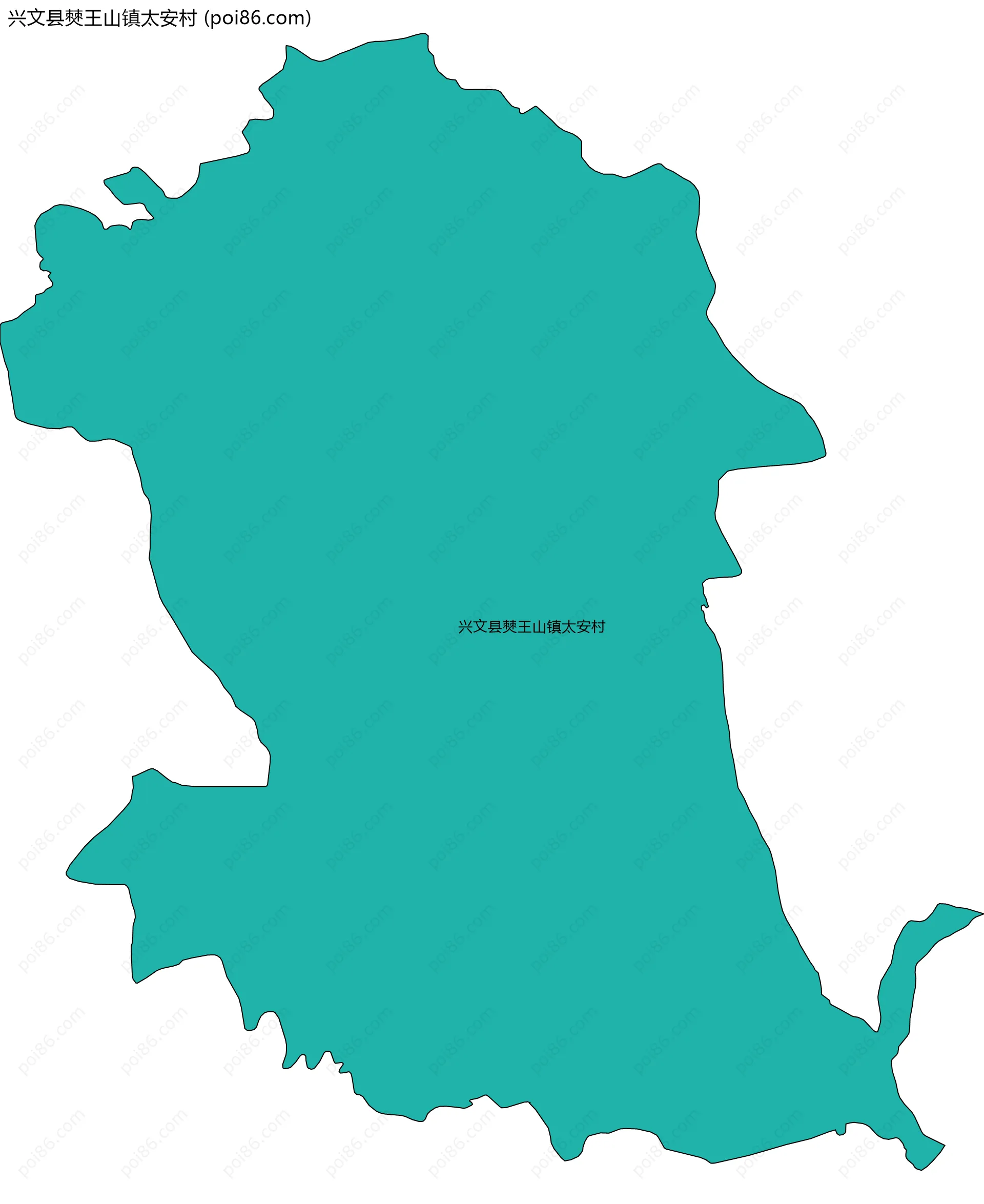 兴文县僰王山镇太安村边界地图