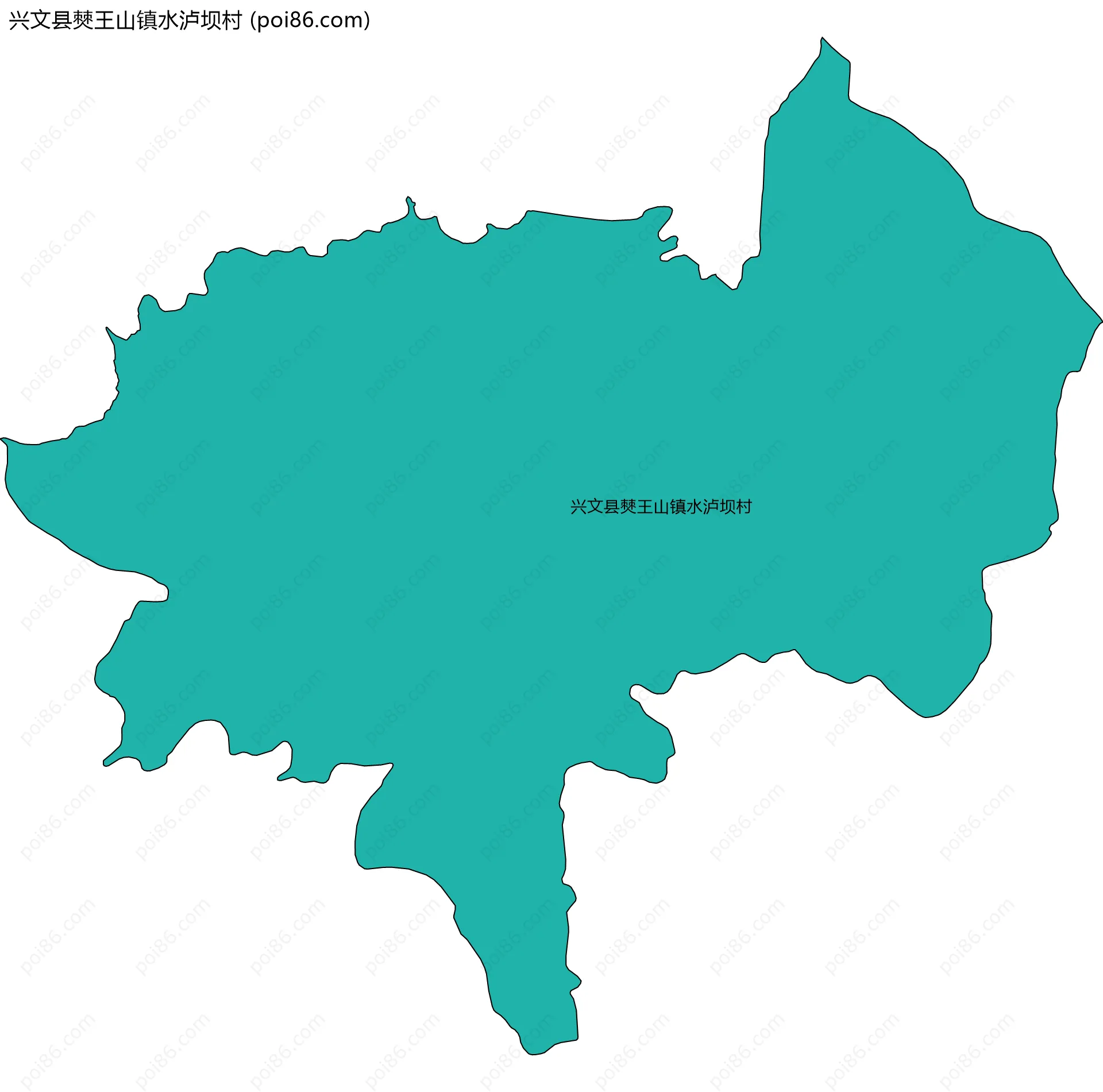 兴文县僰王山镇水泸坝村边界地图