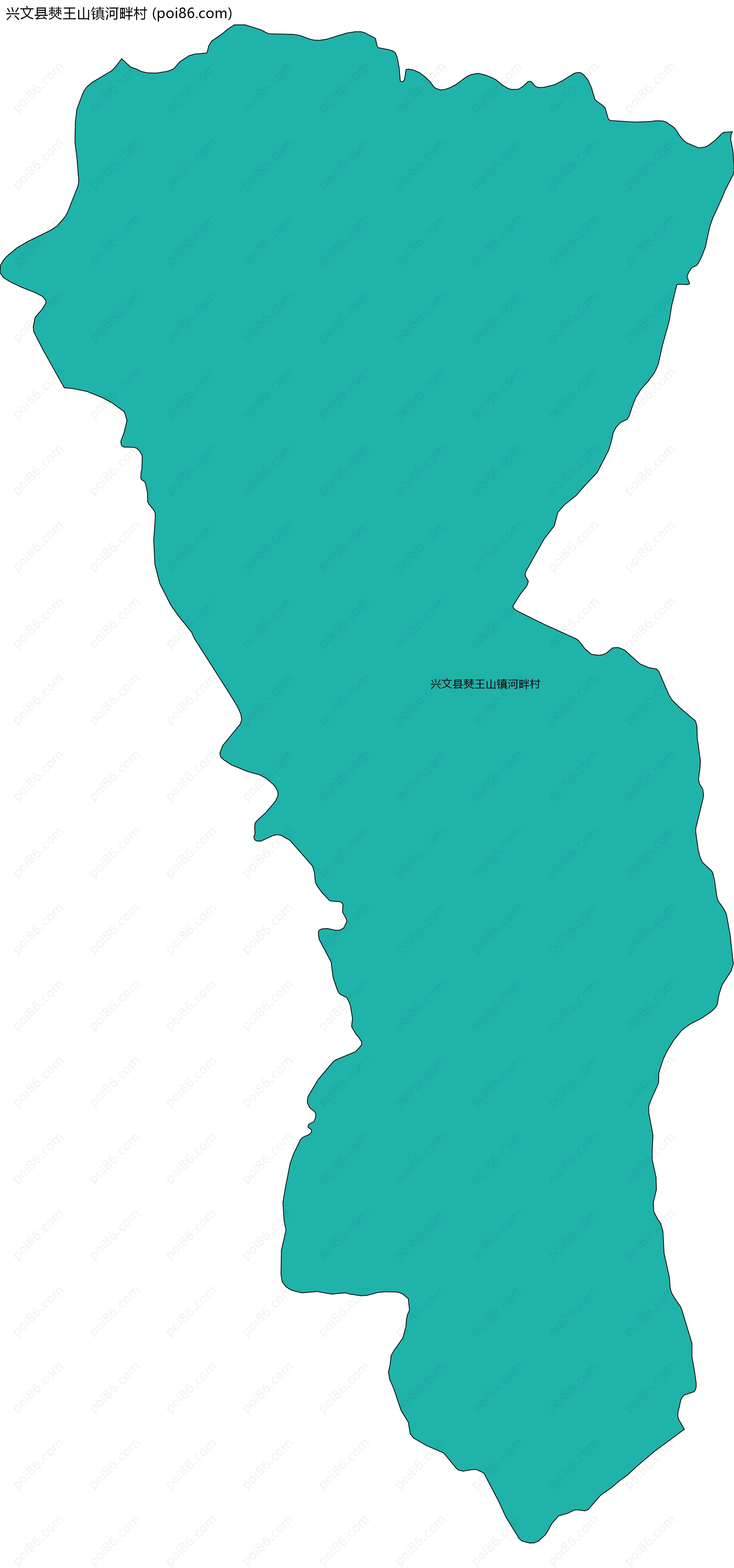 兴文县僰王山镇河畔村边界地图