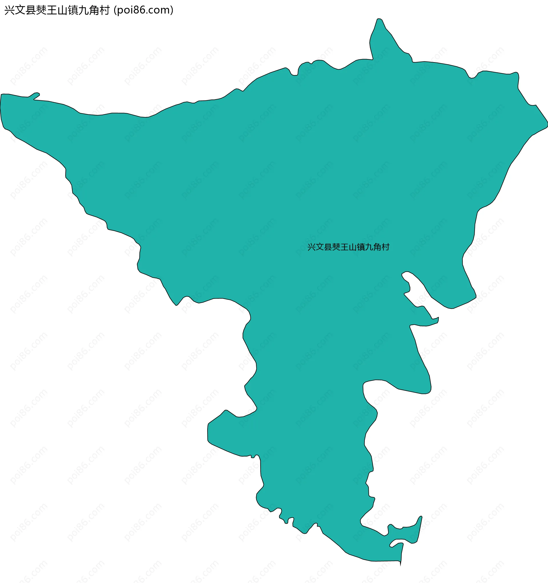 兴文县僰王山镇九角村边界地图