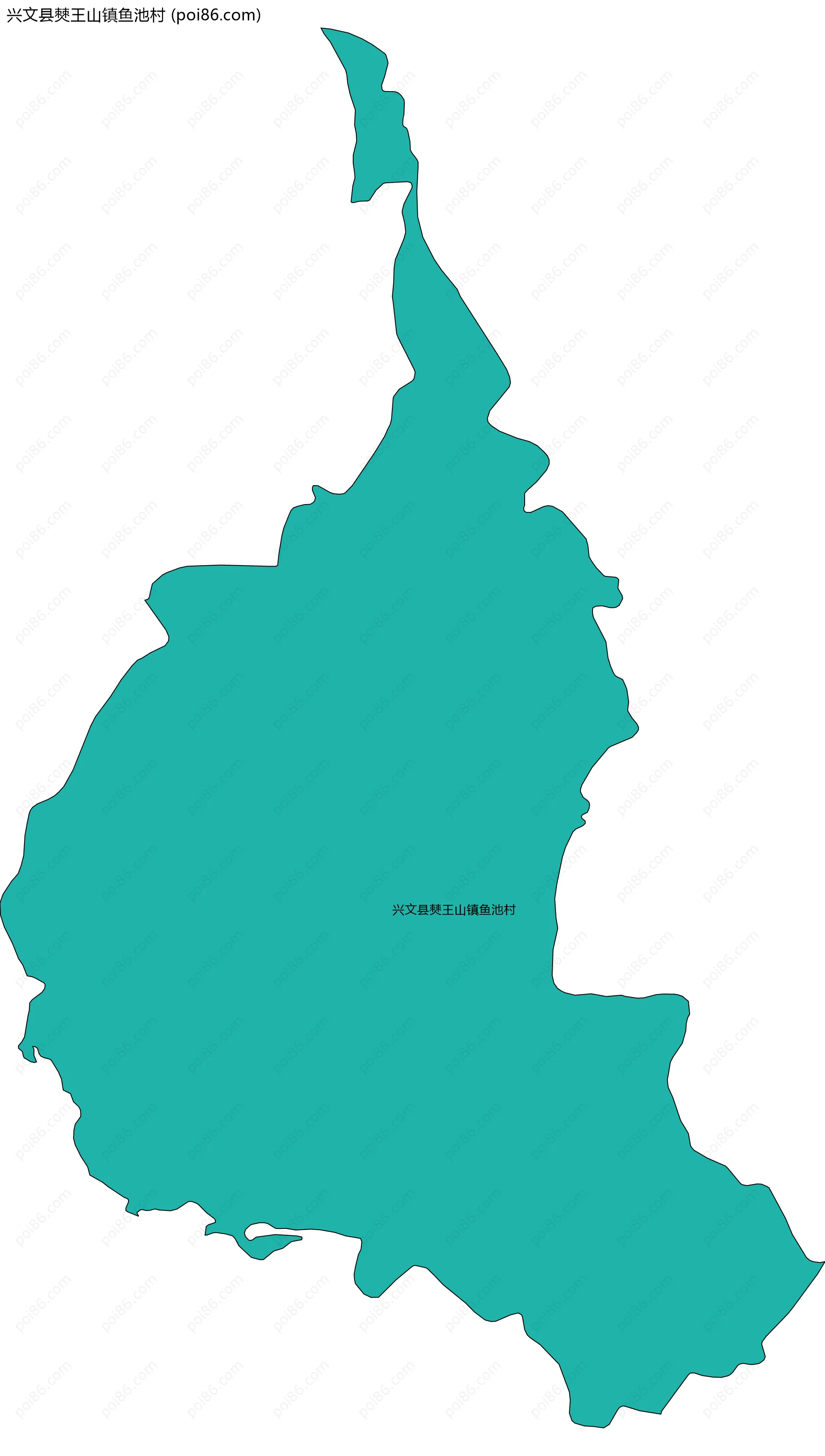 兴文县僰王山镇鱼池村边界地图