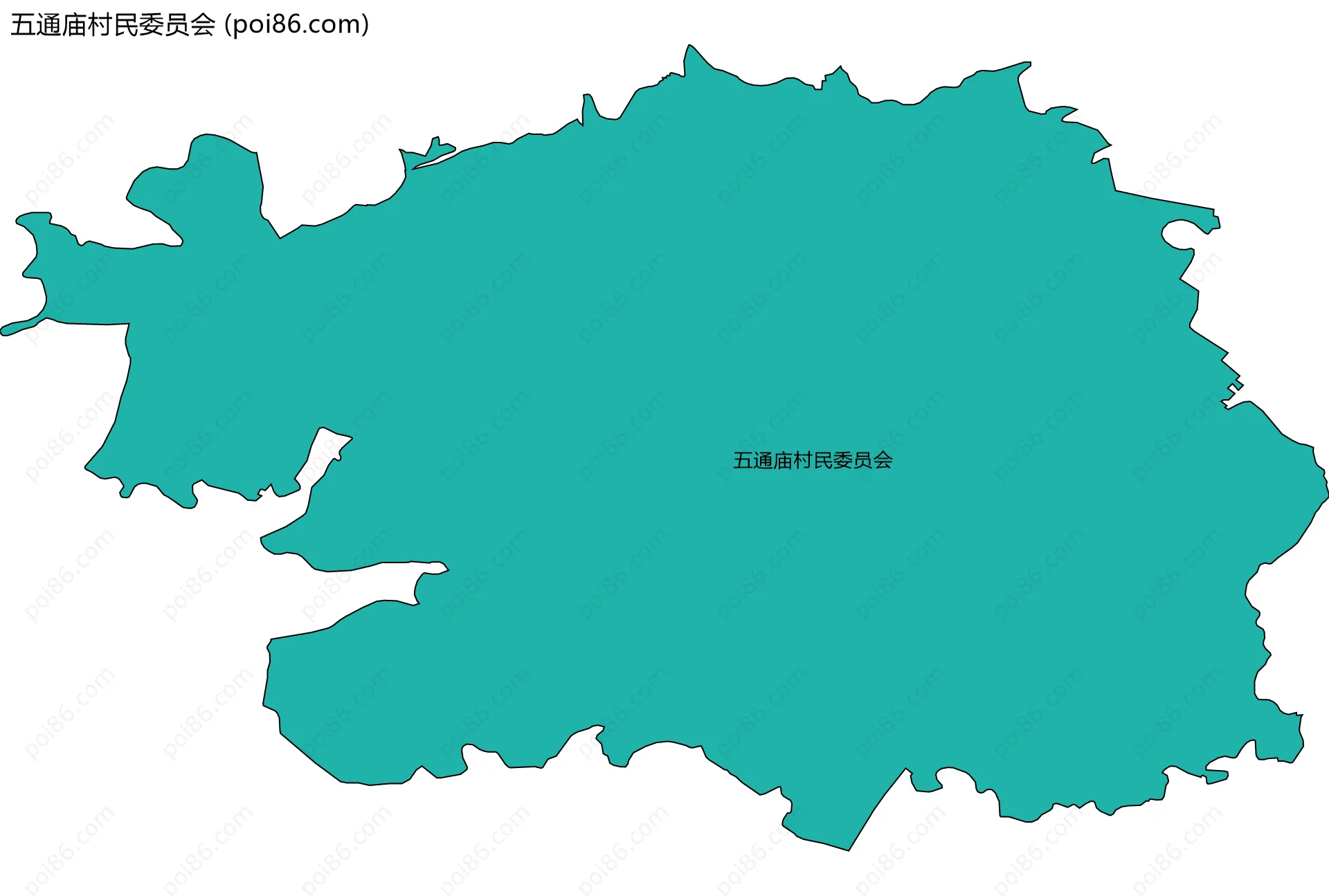 五通庙村民委员会边界地图