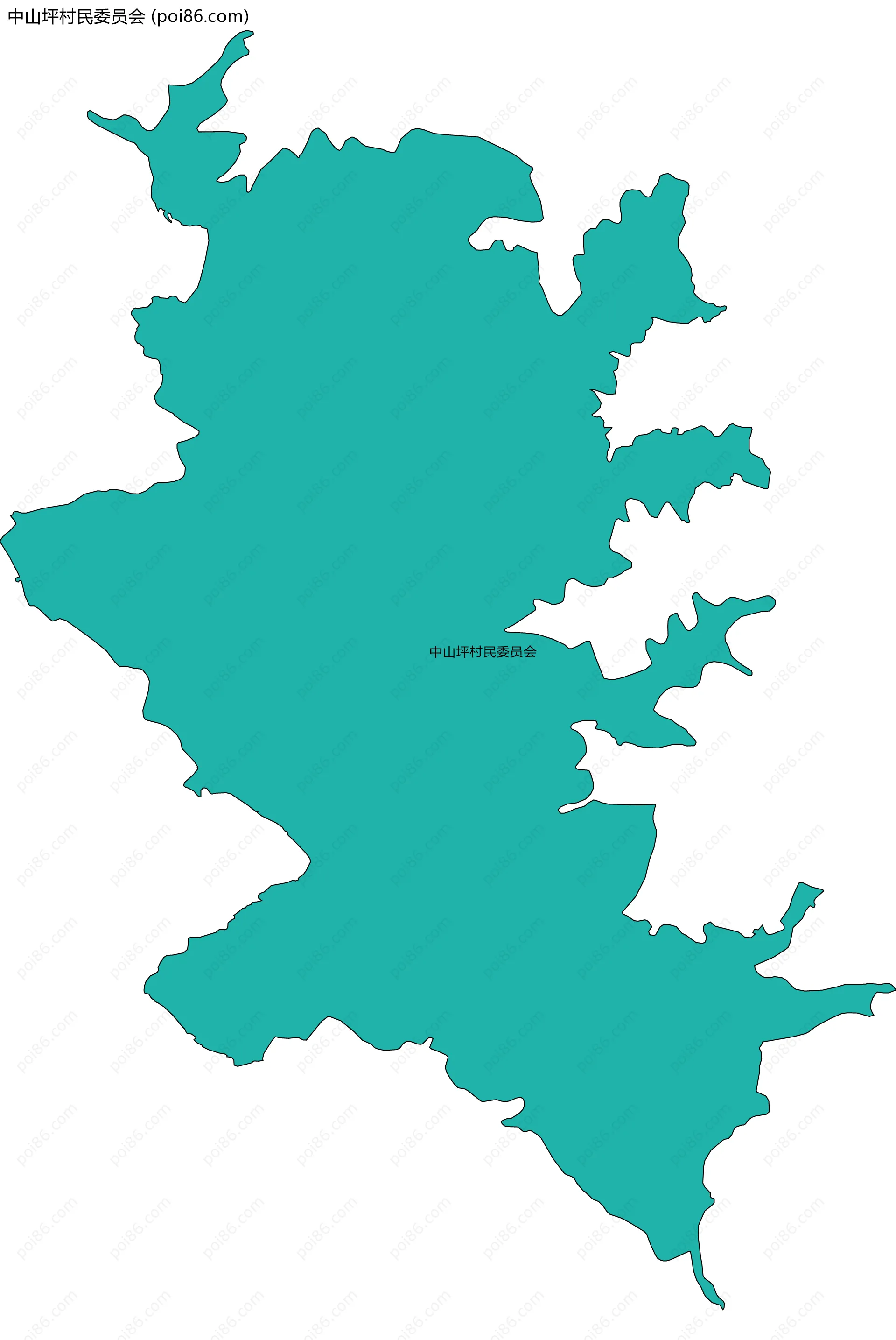 中山坪村民委员会边界地图