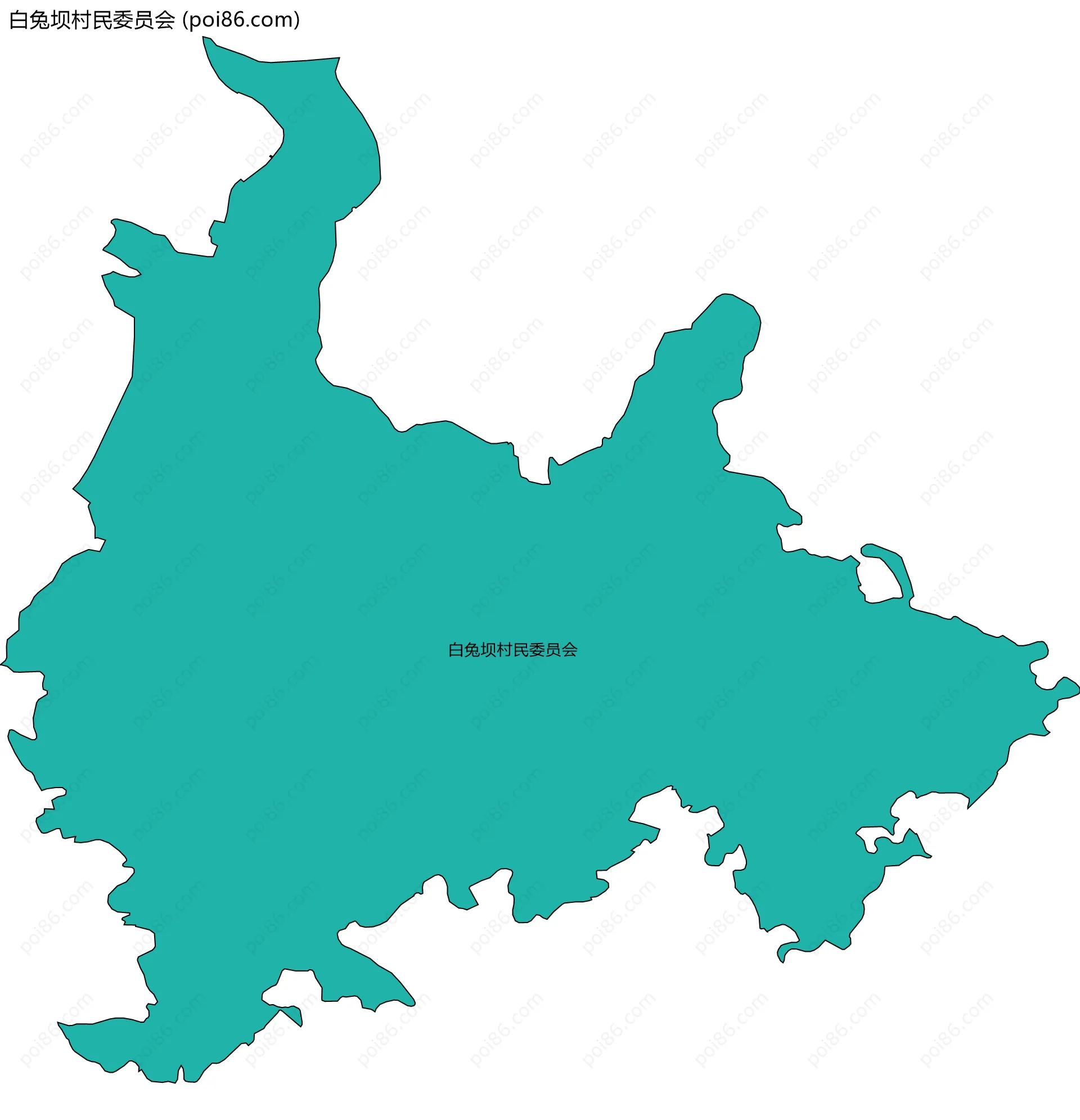 白兔坝村民委员会边界地图