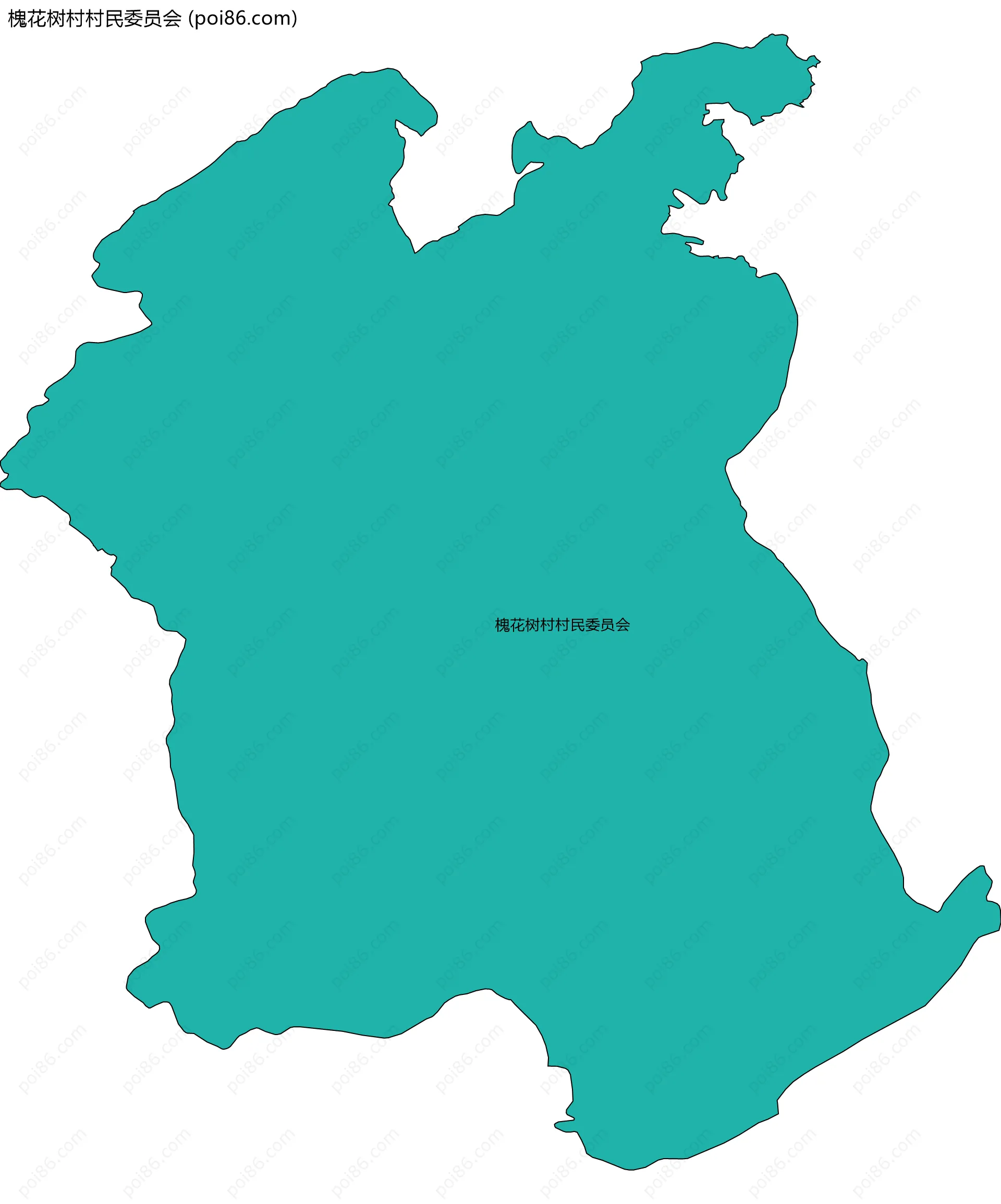 槐花树村村民委员会边界地图