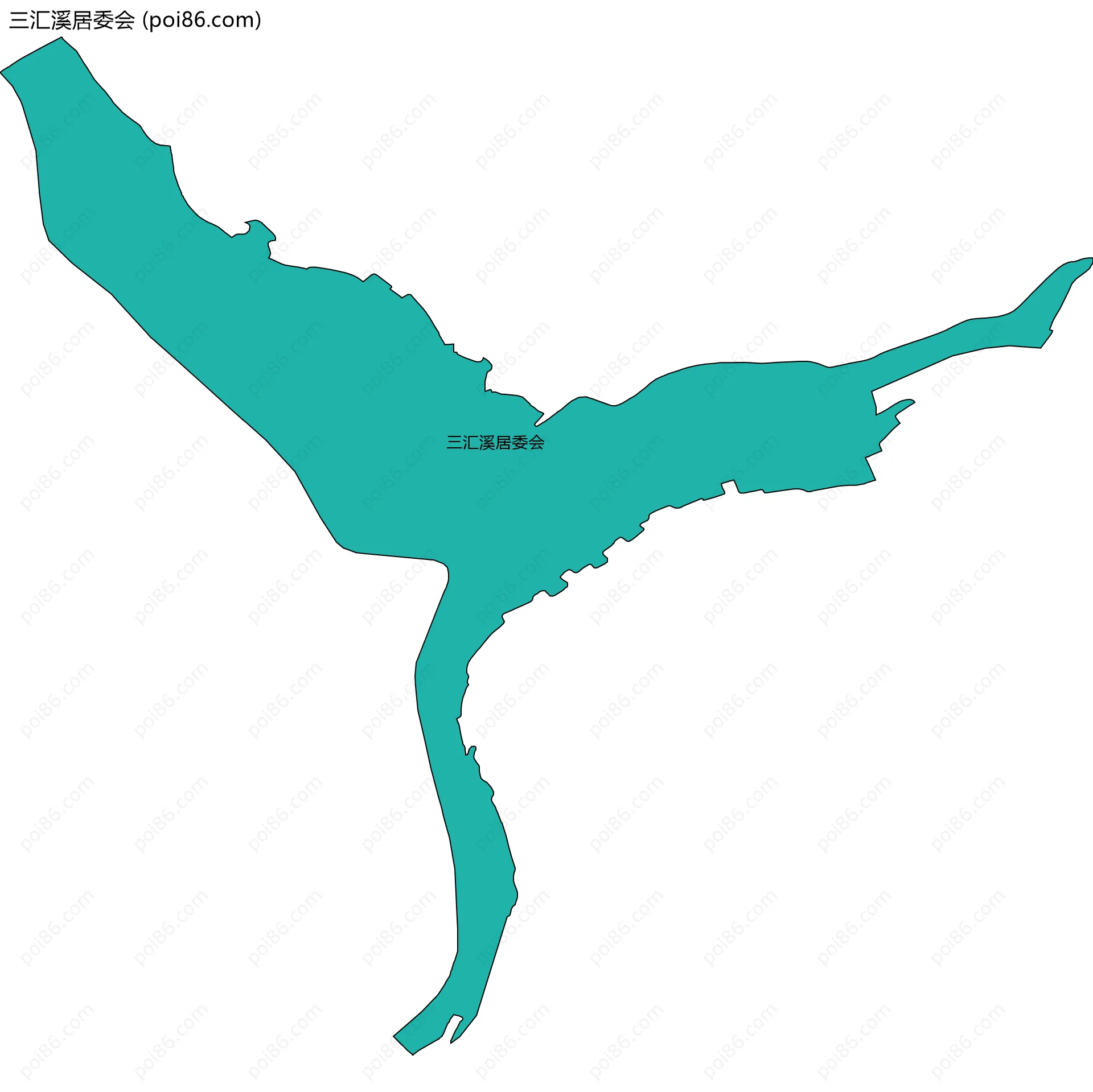 三汇溪居委会边界地图