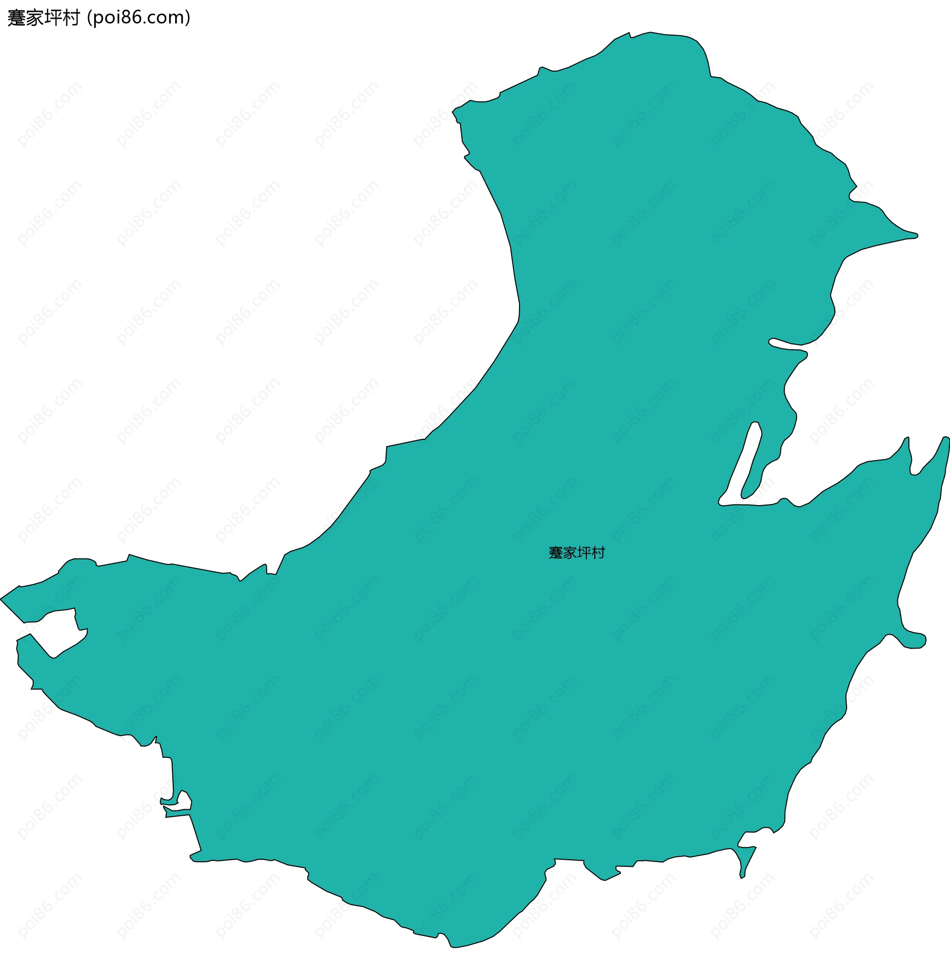 蹇家坪村边界地图