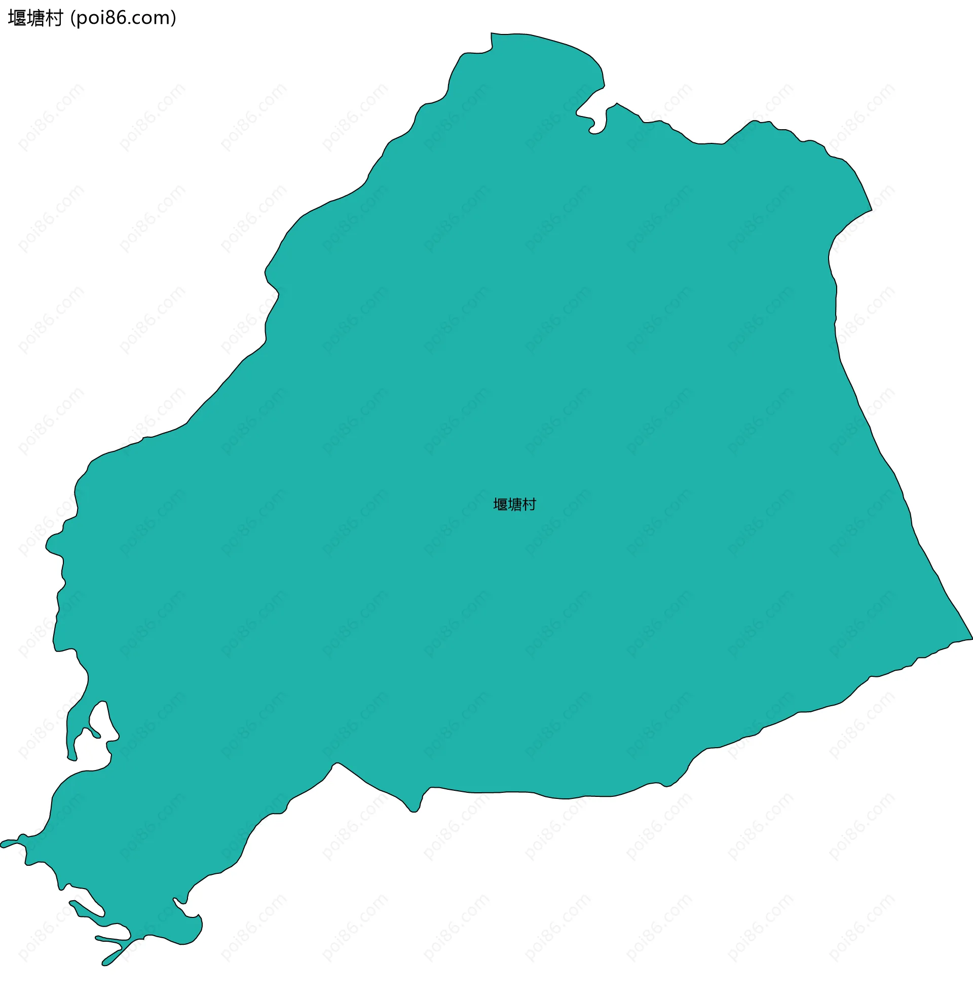 堰塘村边界地图