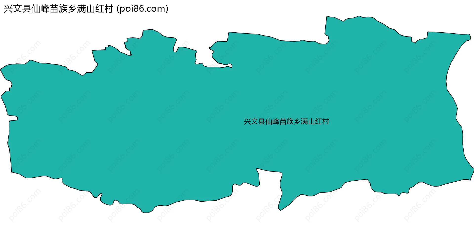 兴文县仙峰苗族乡满山红村边界地图