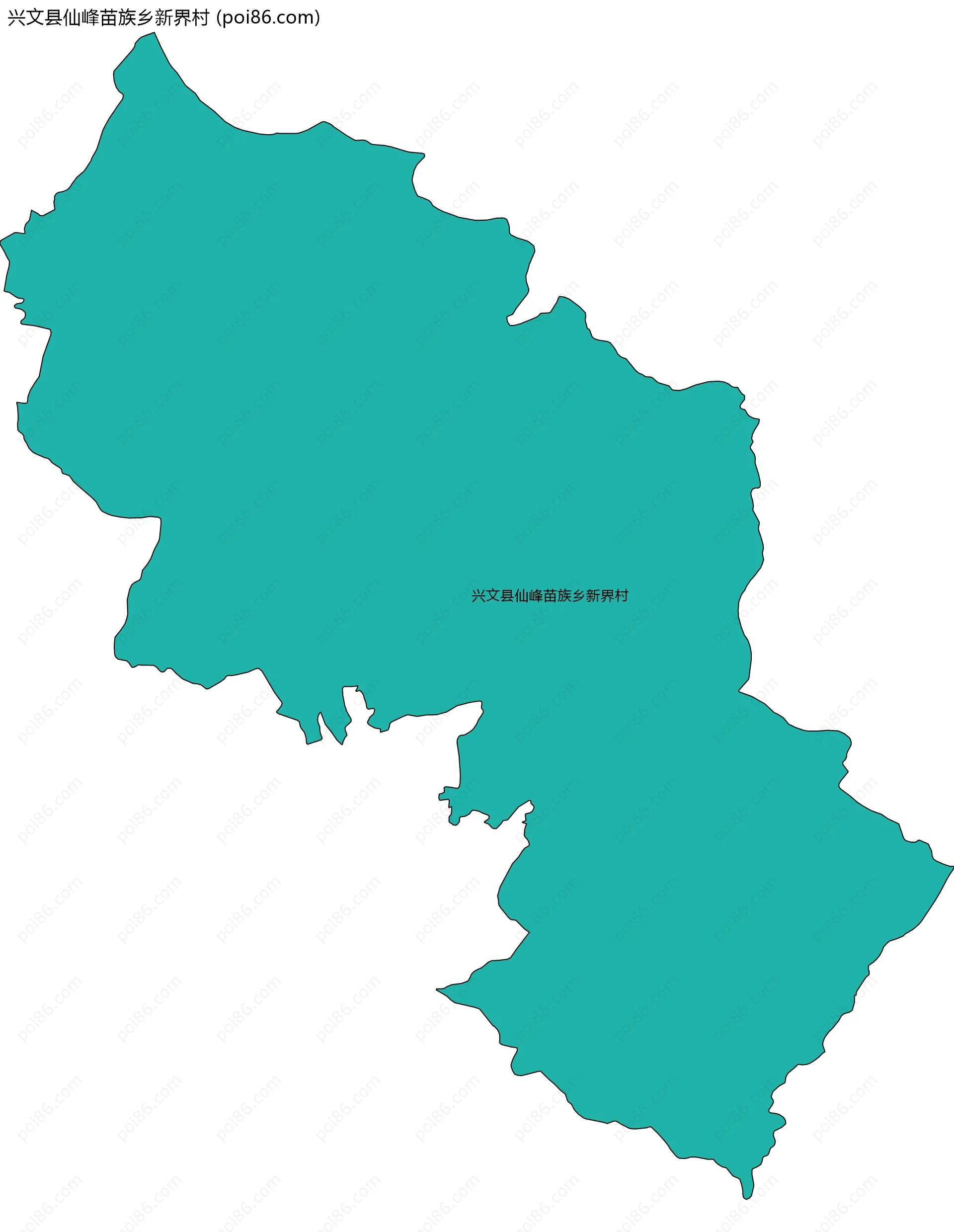 兴文县仙峰苗族乡新界村边界地图