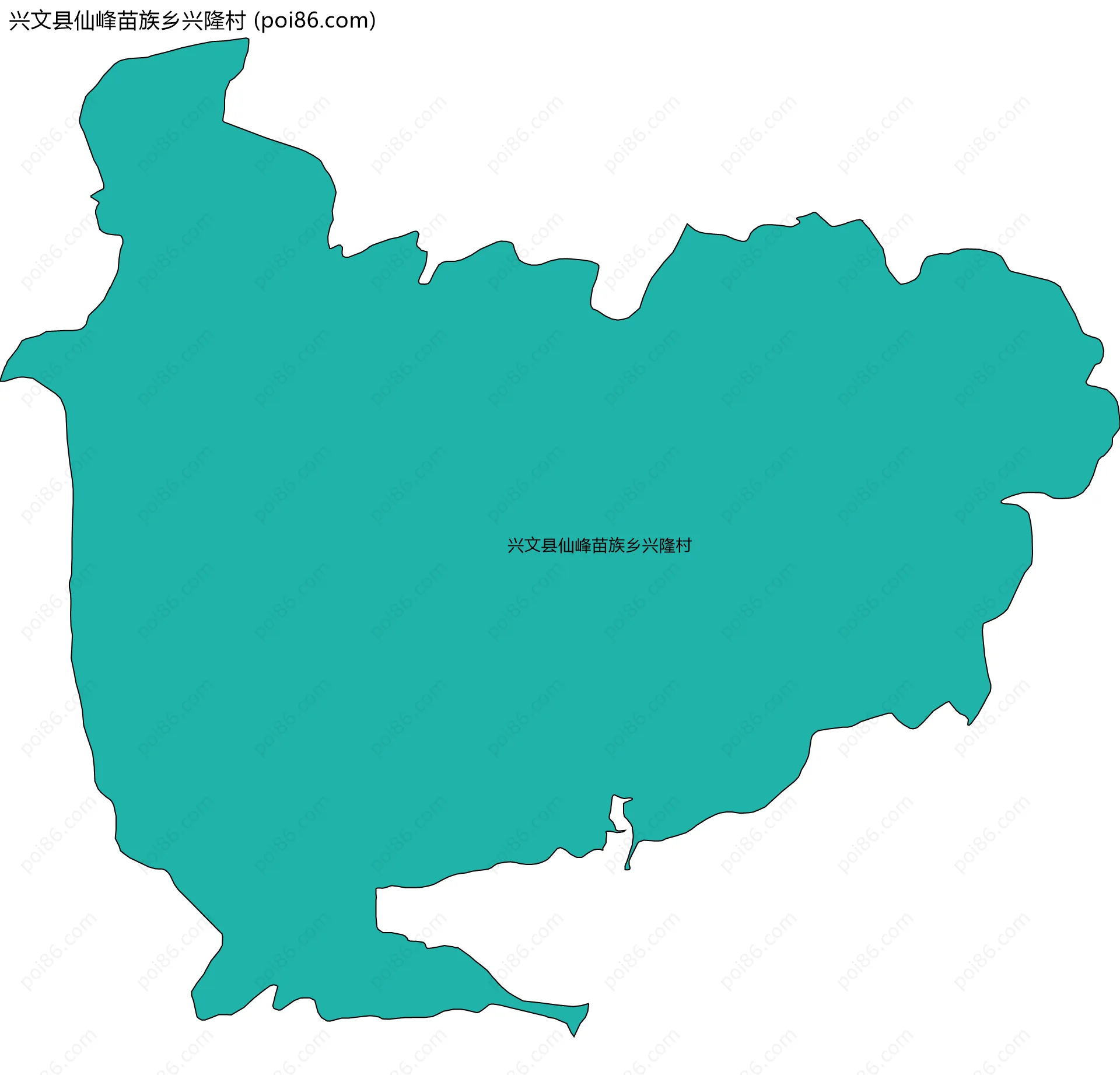 兴文县仙峰苗族乡兴隆村边界地图