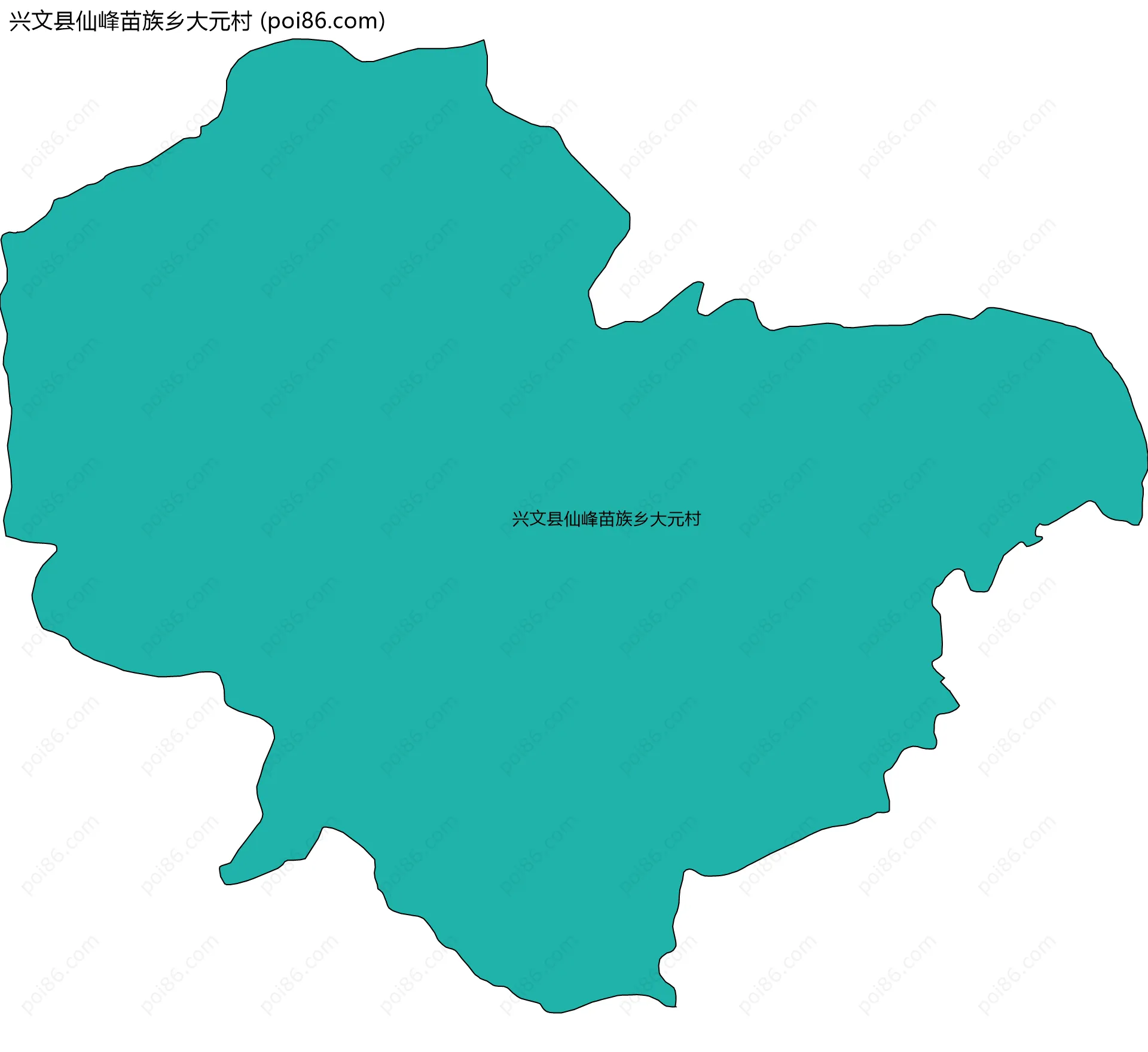 兴文县仙峰苗族乡大元村边界地图