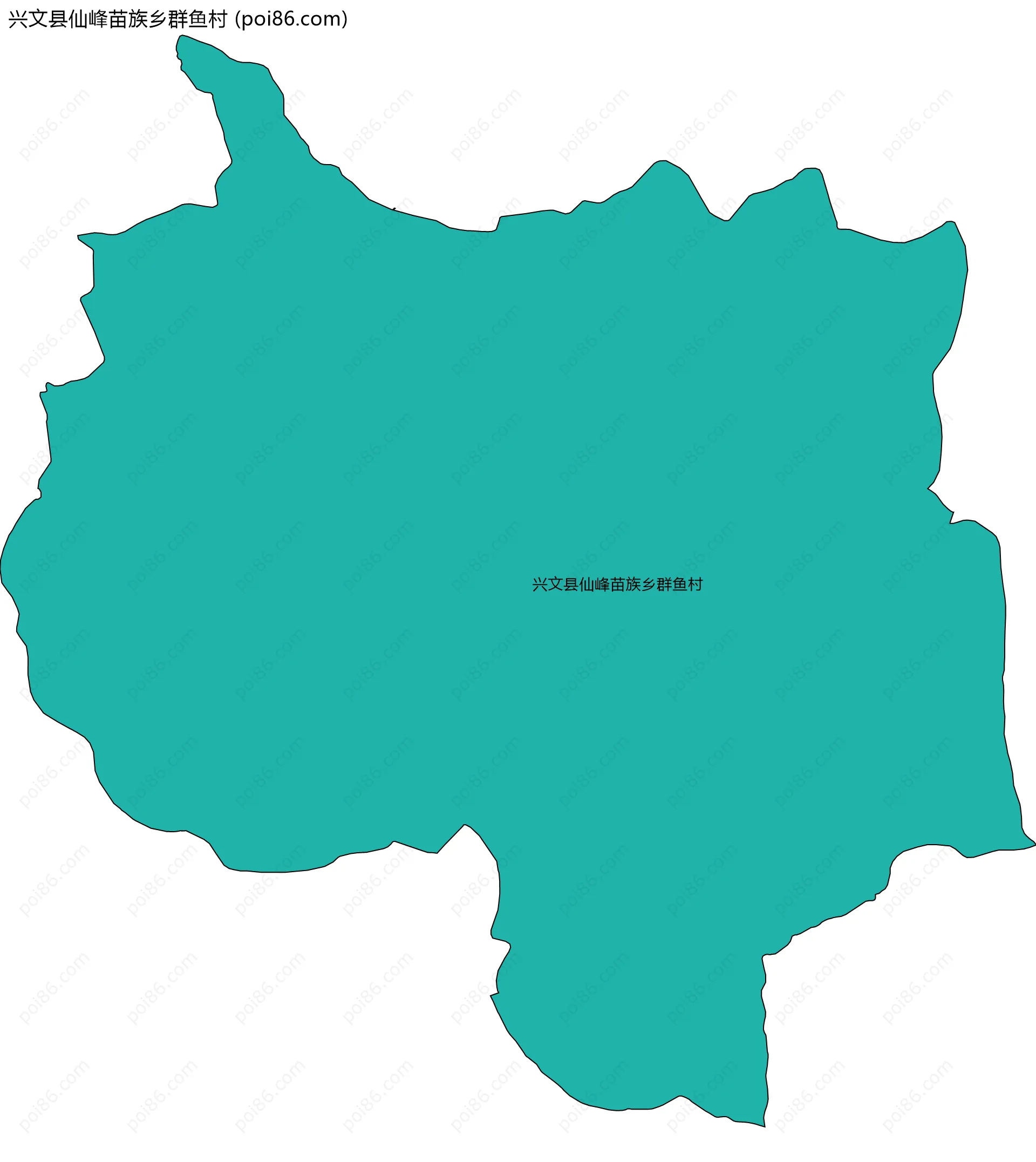 兴文县仙峰苗族乡群鱼村边界地图