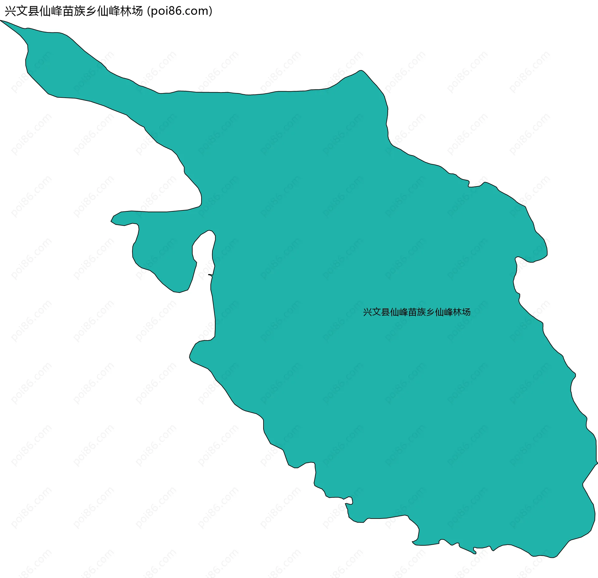 兴文县仙峰苗族乡仙峰林场边界地图