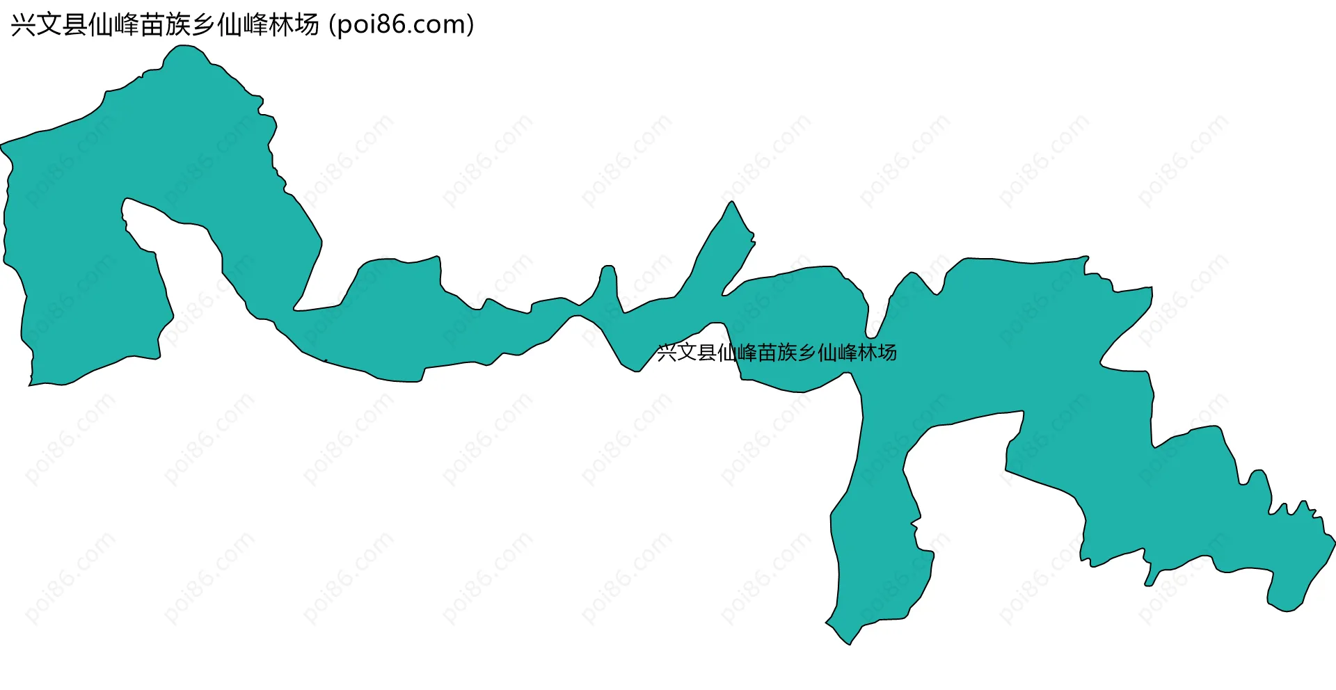 兴文县仙峰苗族乡仙峰林场边界地图