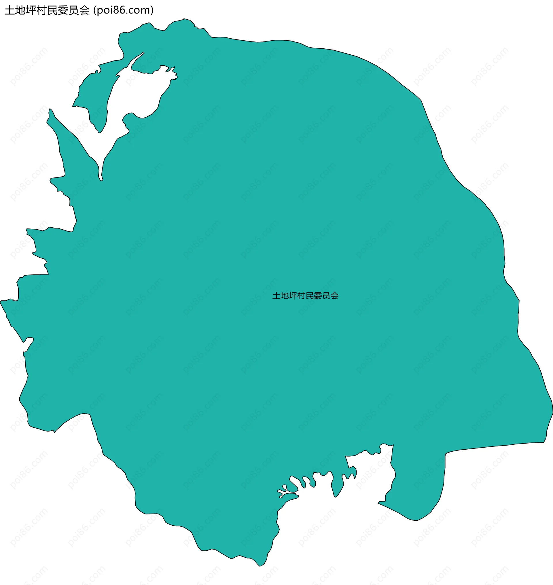 土地坪村民委员会边界地图