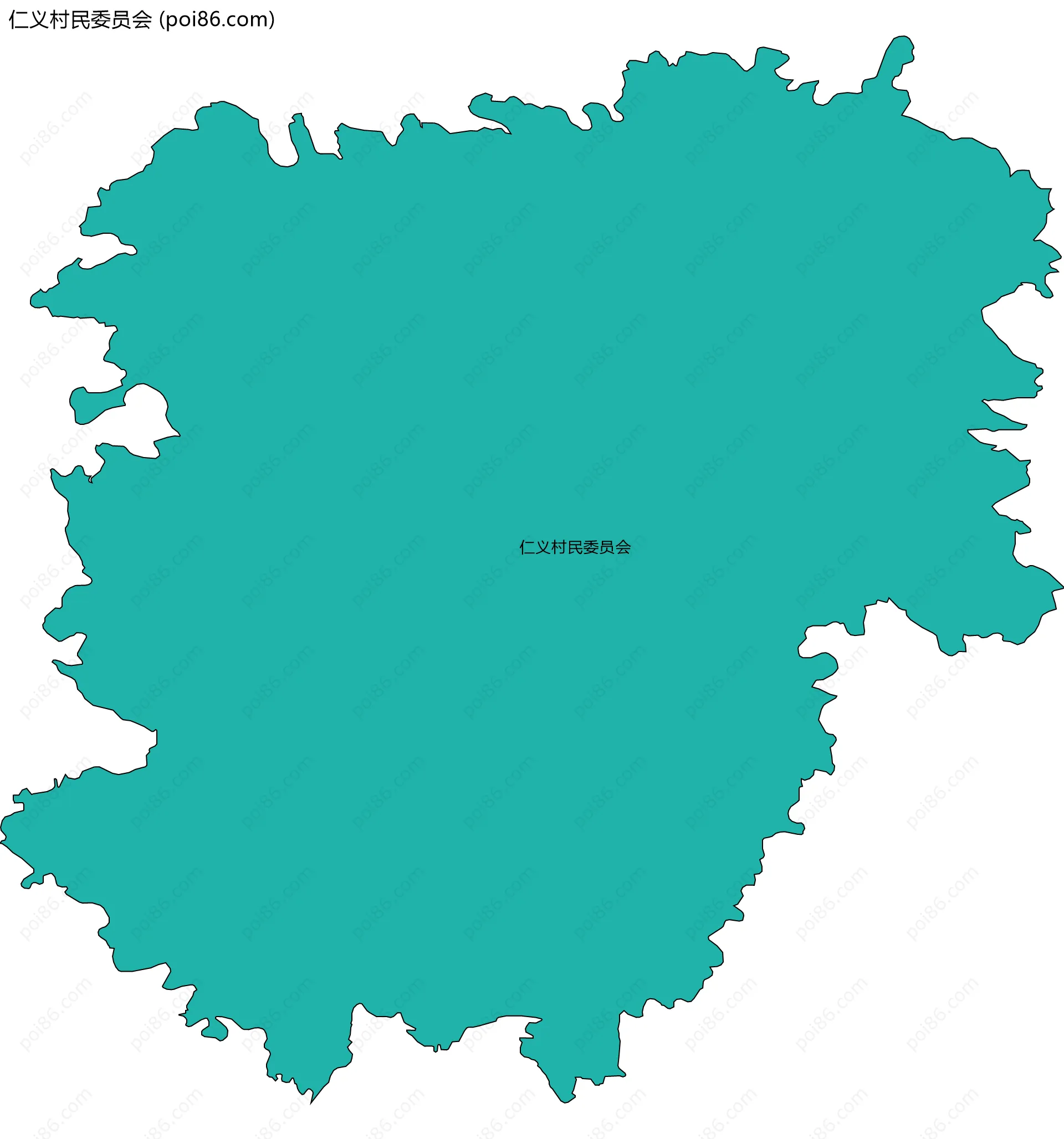 仁义村民委员会边界地图