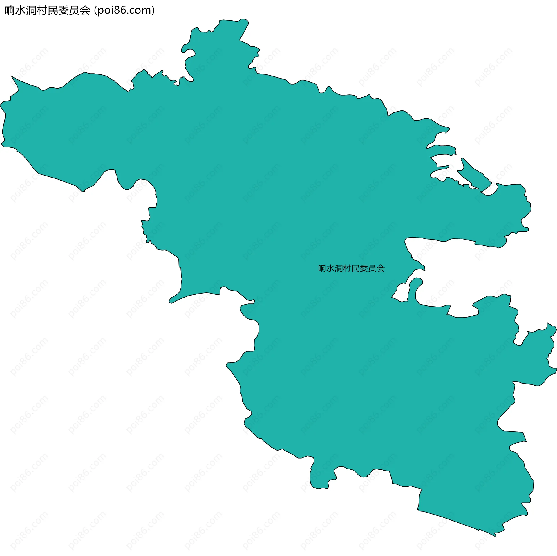 响水洞村民委员会边界地图