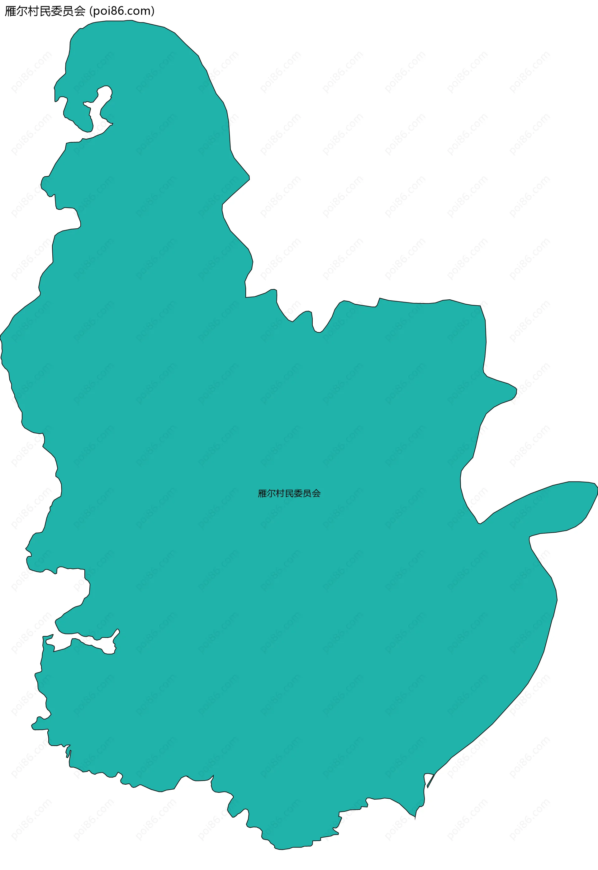 雁尔村民委员会边界地图