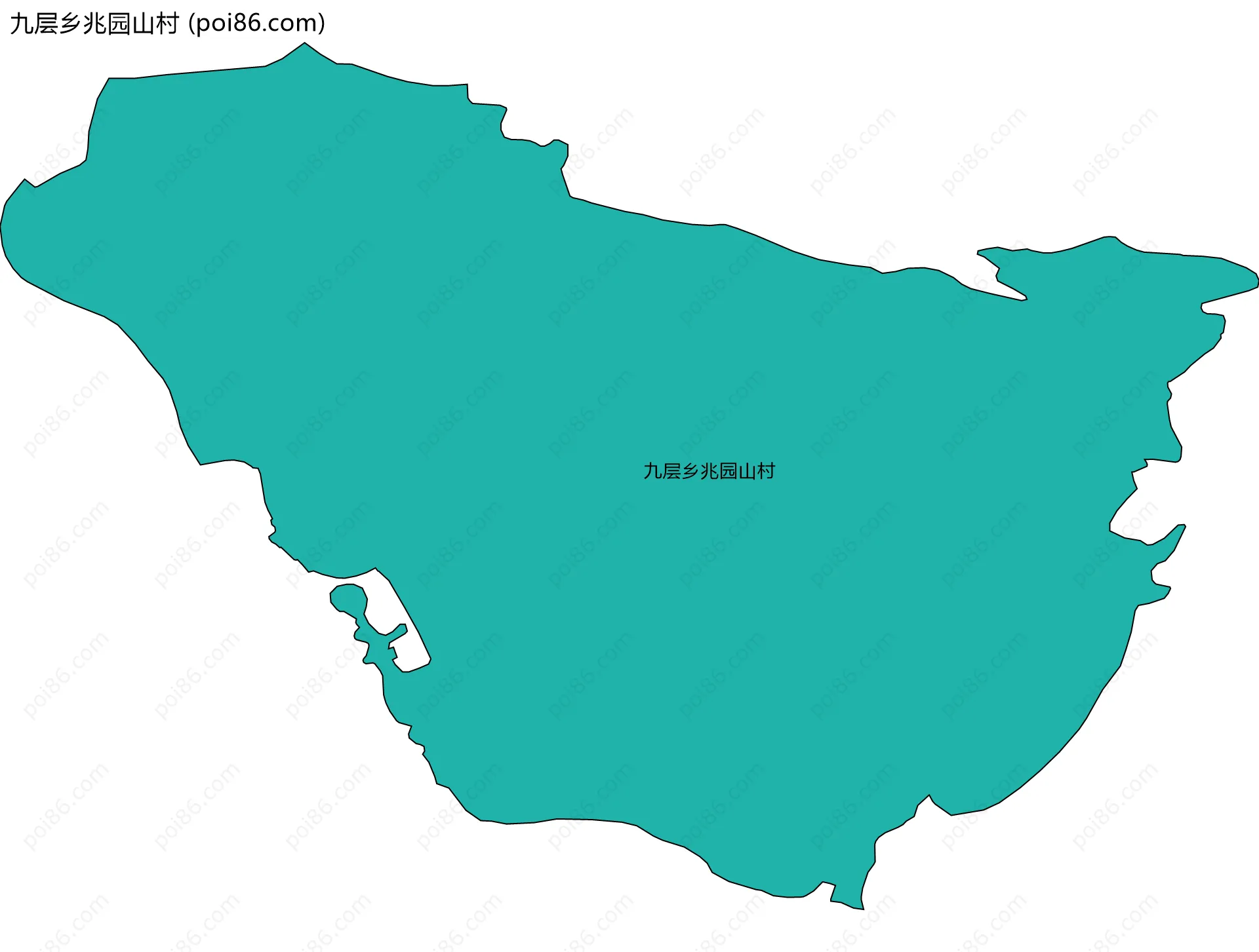九层乡兆园山村边界地图