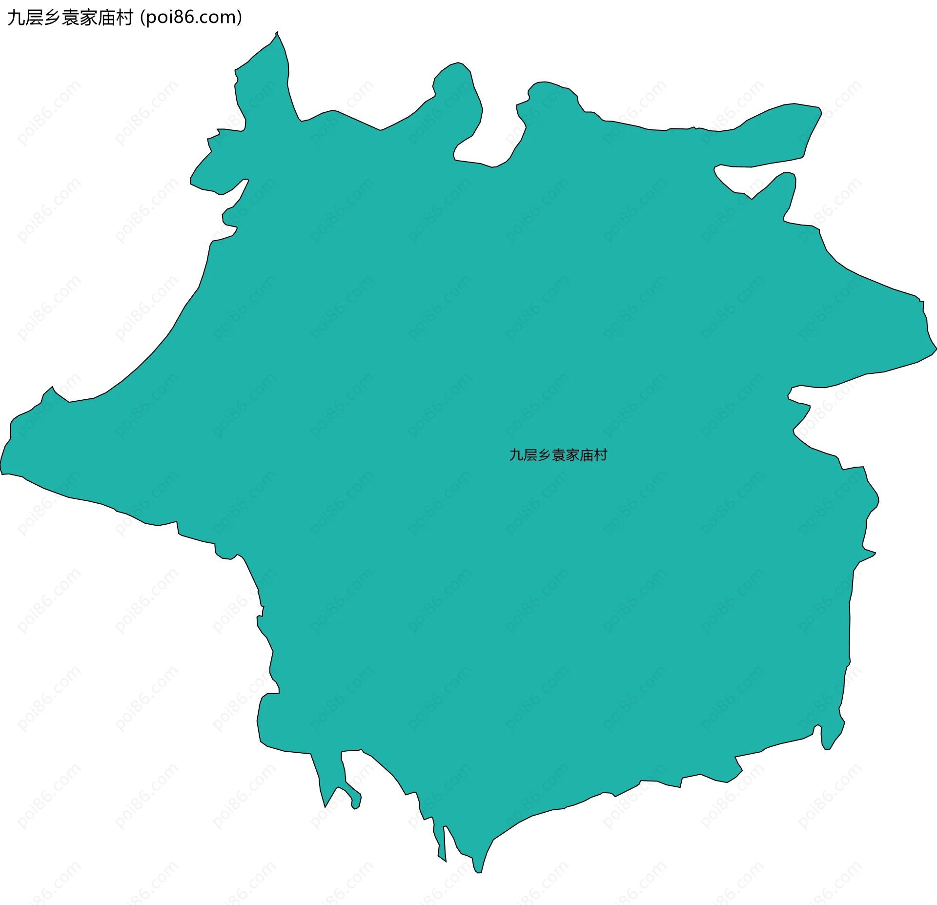 九层乡袁家庙村边界地图