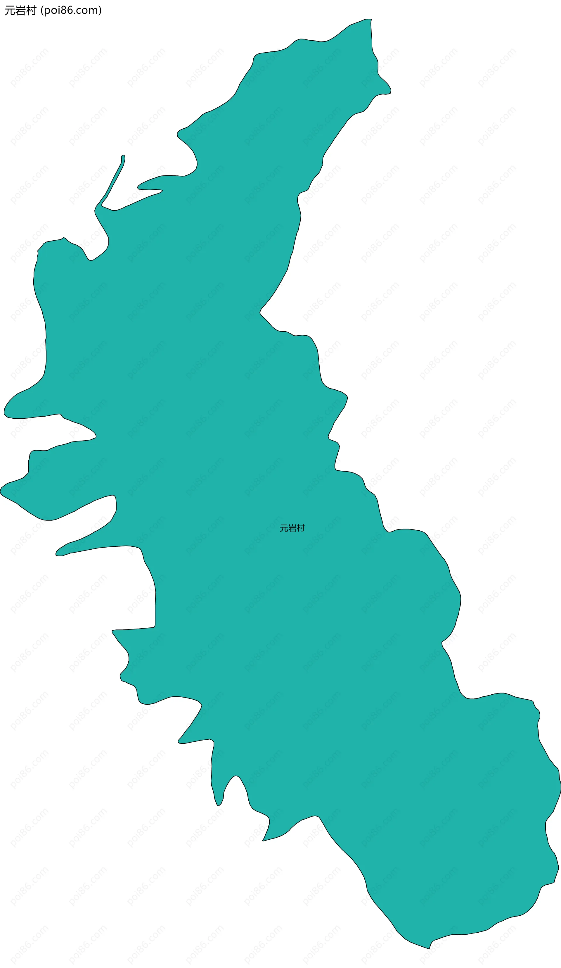 元岩村边界地图